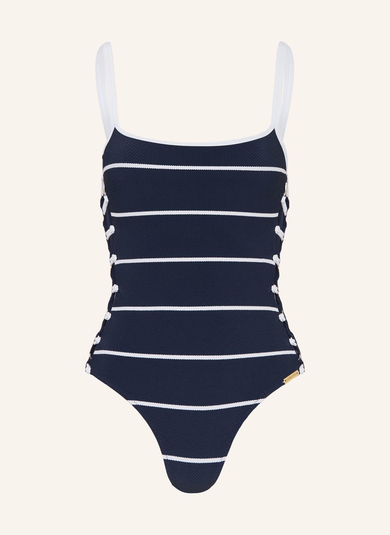 watercult Badeanzug COASTAL LINES: DUNKELBLAU / WEISS