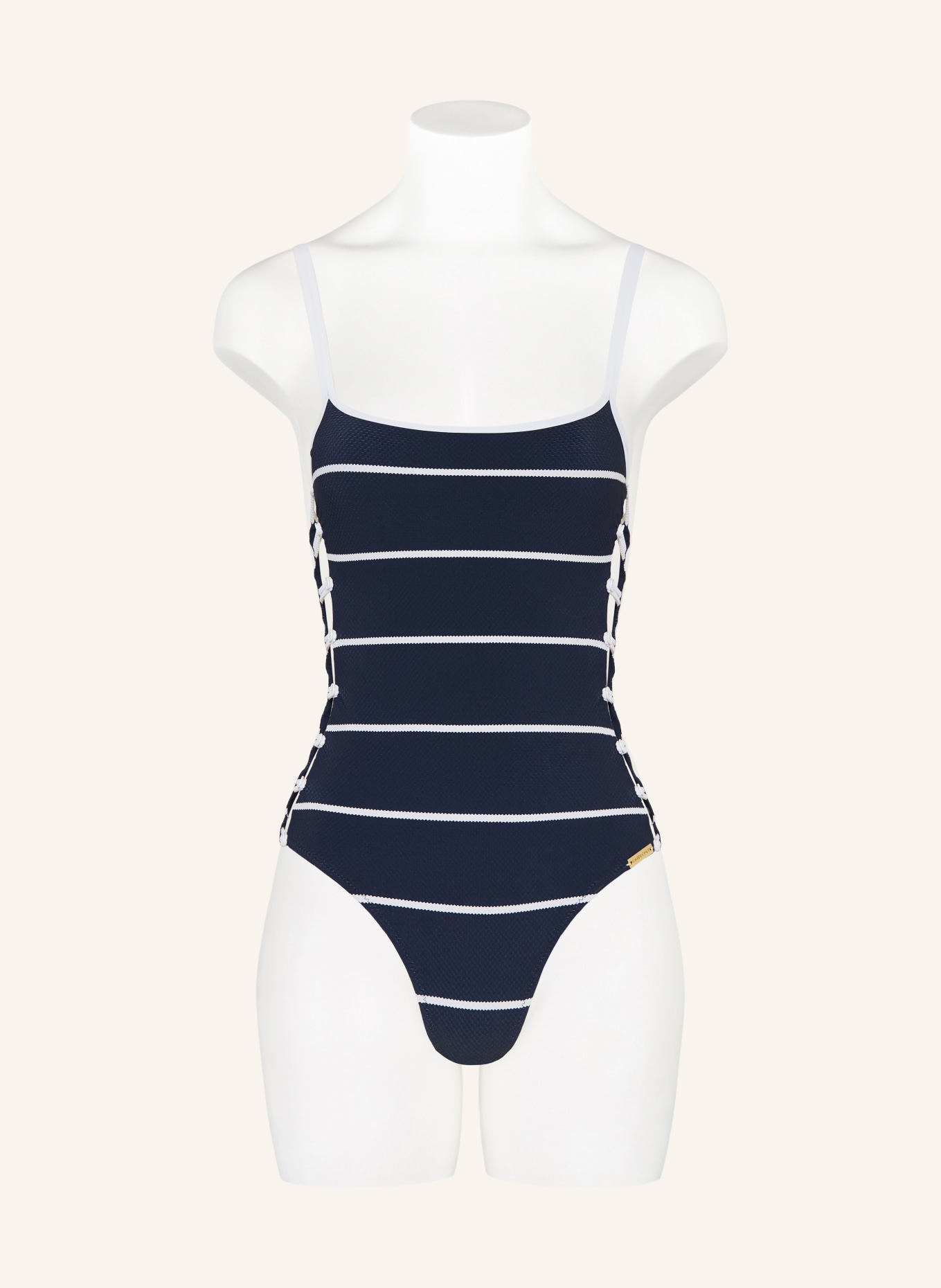 watercult Badeanzug COASTAL LINES: DUNKELBLAU / WEISS