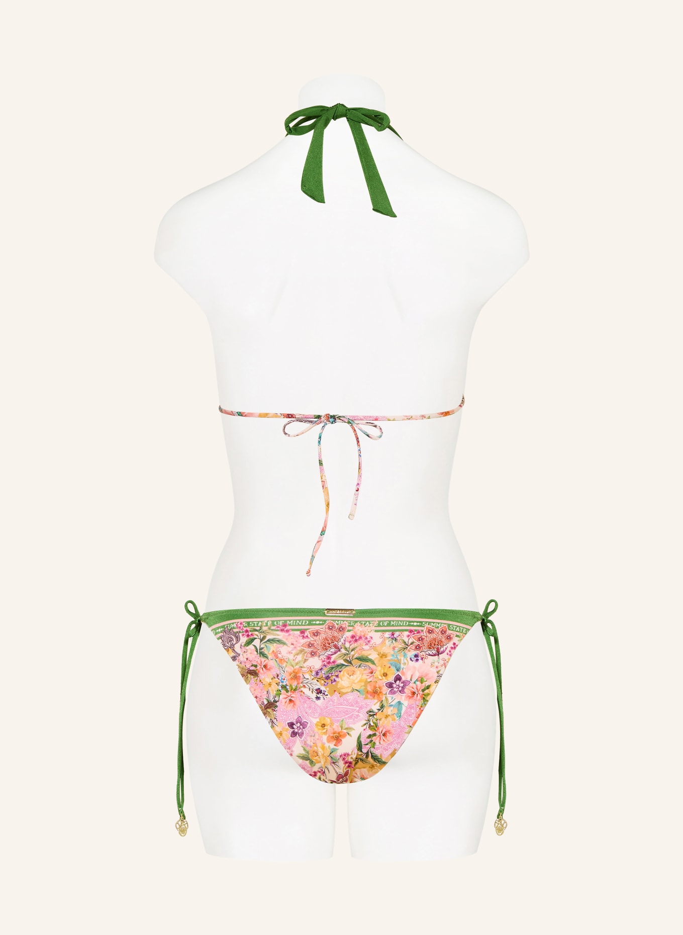 watercult Trojúhelníkové bikiny PRETTY BOHO: RŮŽOVÁ / RŮŽOVÁ / ZELENÁ
