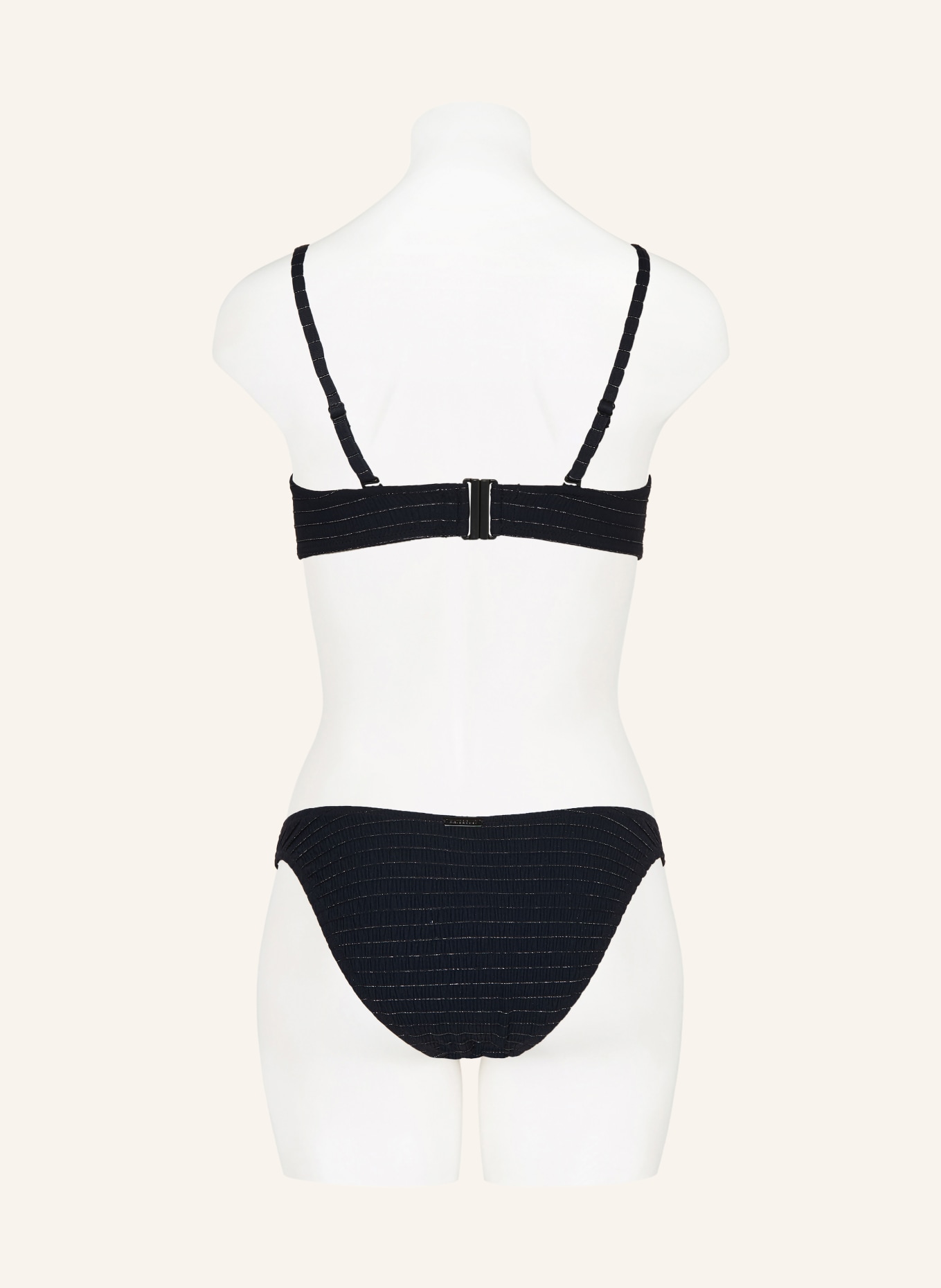 watercult Basic bikini bottoms AFTERLIGHT with glitter thread: BLACK / SILVER