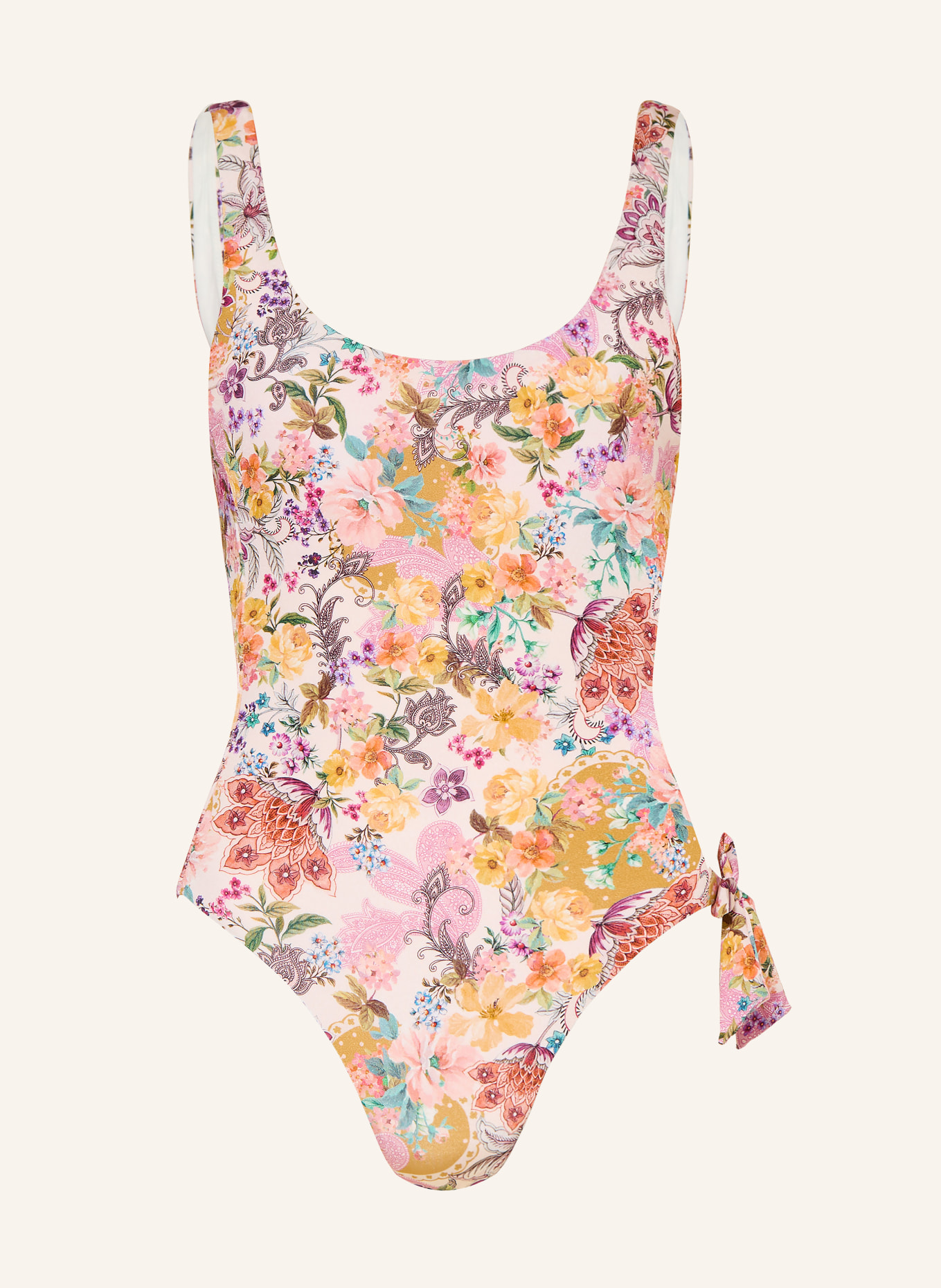 watercult PRETTY BOHO swimsuit with cut-out: PINK / PURPLE / LIGHT ORANGE