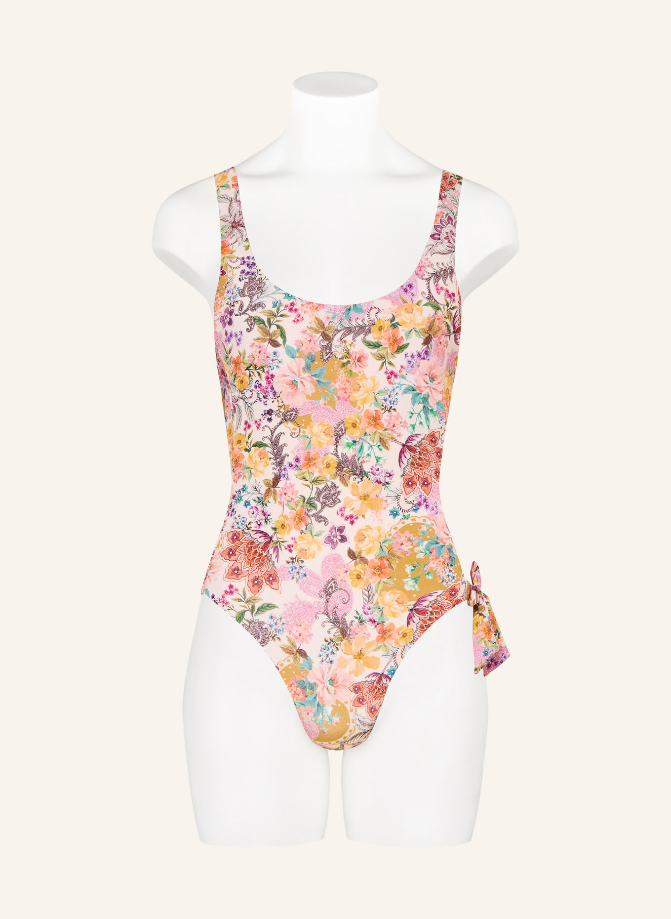 watercult PRETTY BOHO swimsuit with cut-out: PINK / PURPLE / LIGHT ORANGE