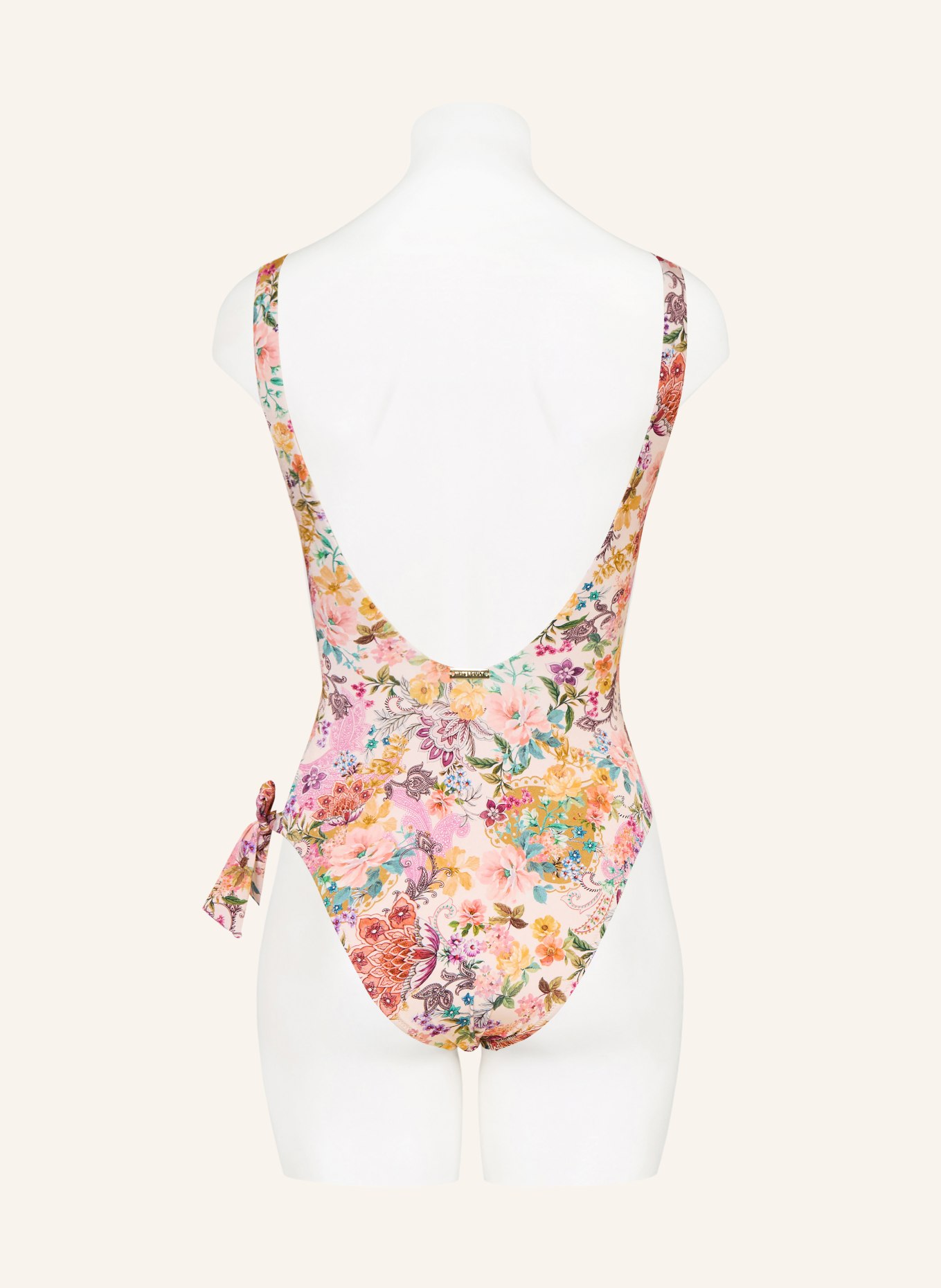 watercult PRETTY BOHO swimsuit with cut-out: PINK / PURPLE / LIGHT ORANGE