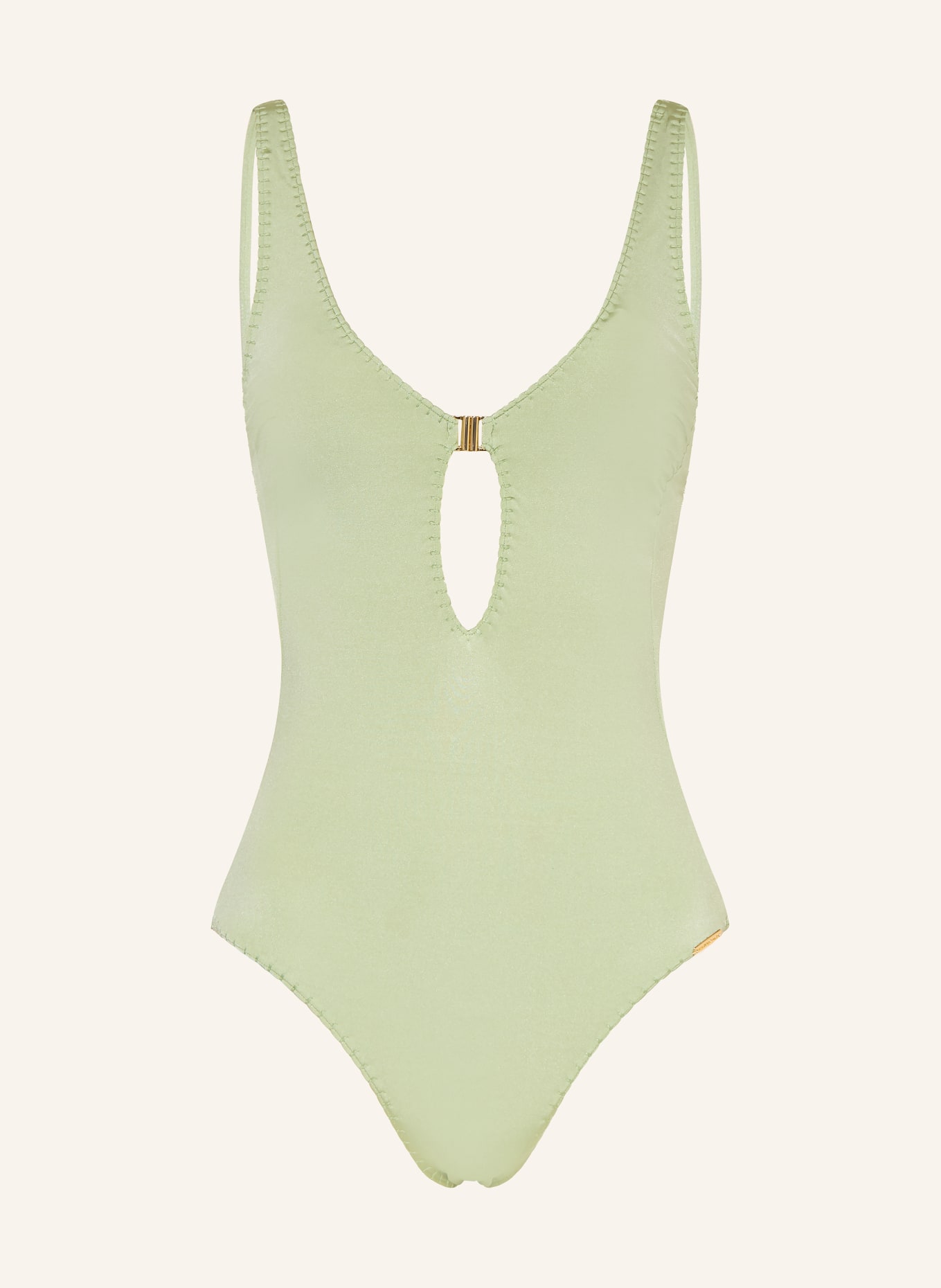 watercult Badeanzug CRAFTED ESSENTIALS mit Cut-out: HELLGRÜN