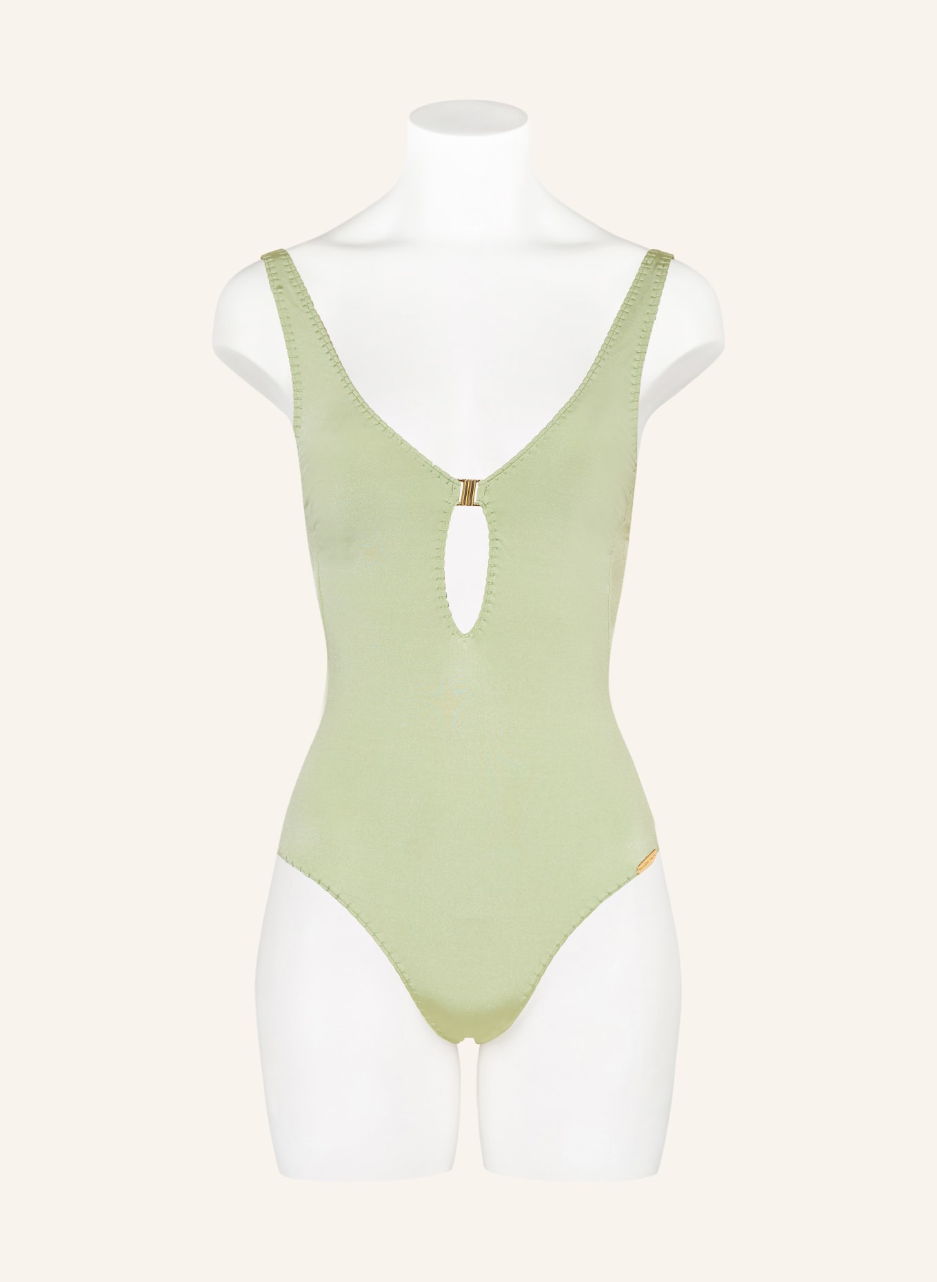 watercult Badeanzug CRAFTED ESSENTIALS mit Cut-out: HELLGRÜN