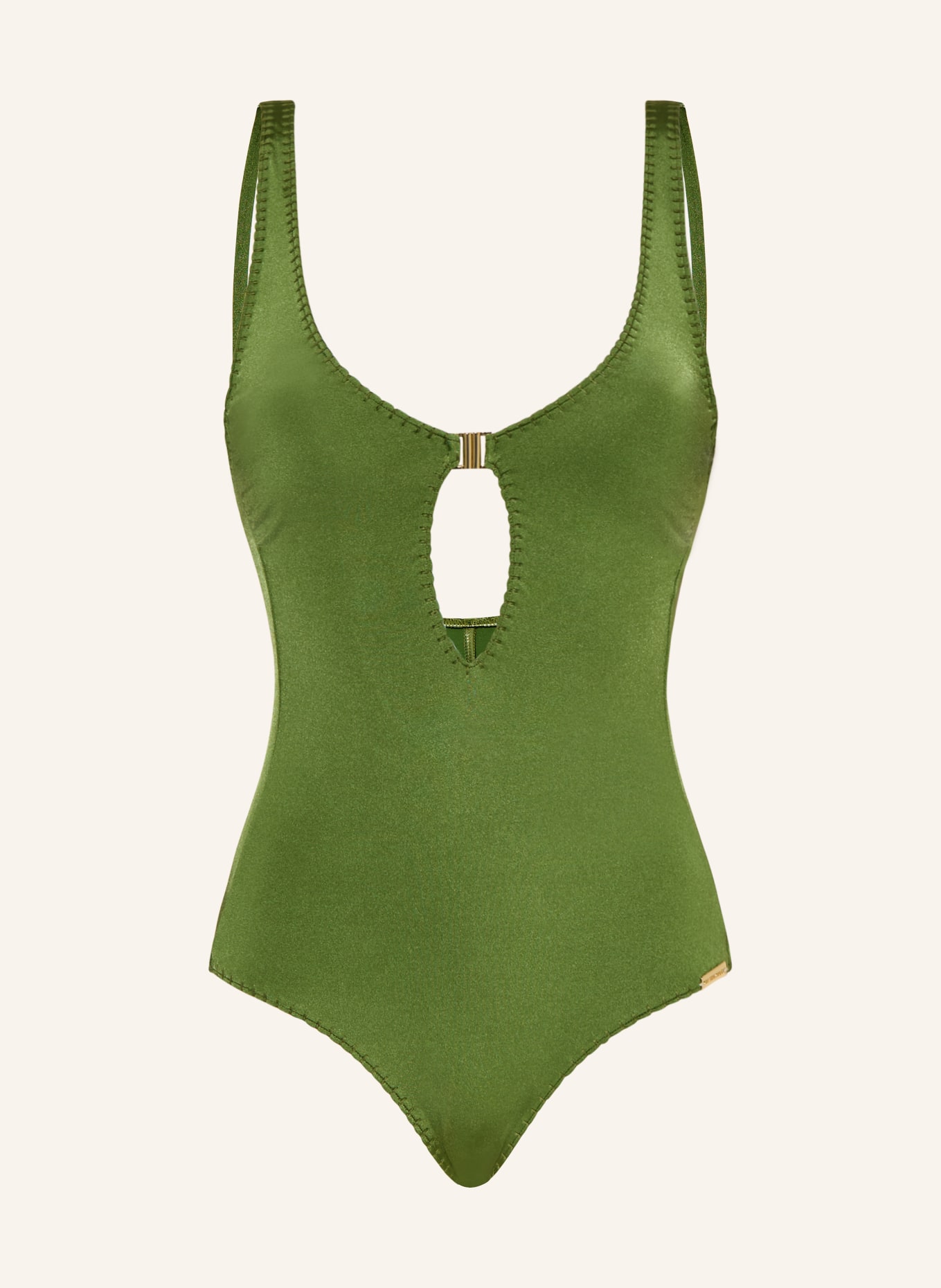 watercult Badeanzug CRAFTED ESSENTIALS mit Cut-out: OLIV