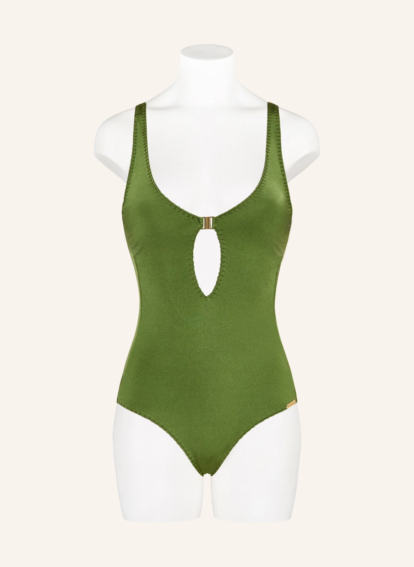 watercult Badeanzug CRAFTED ESSENTIALS mit Cut-out: OLIV