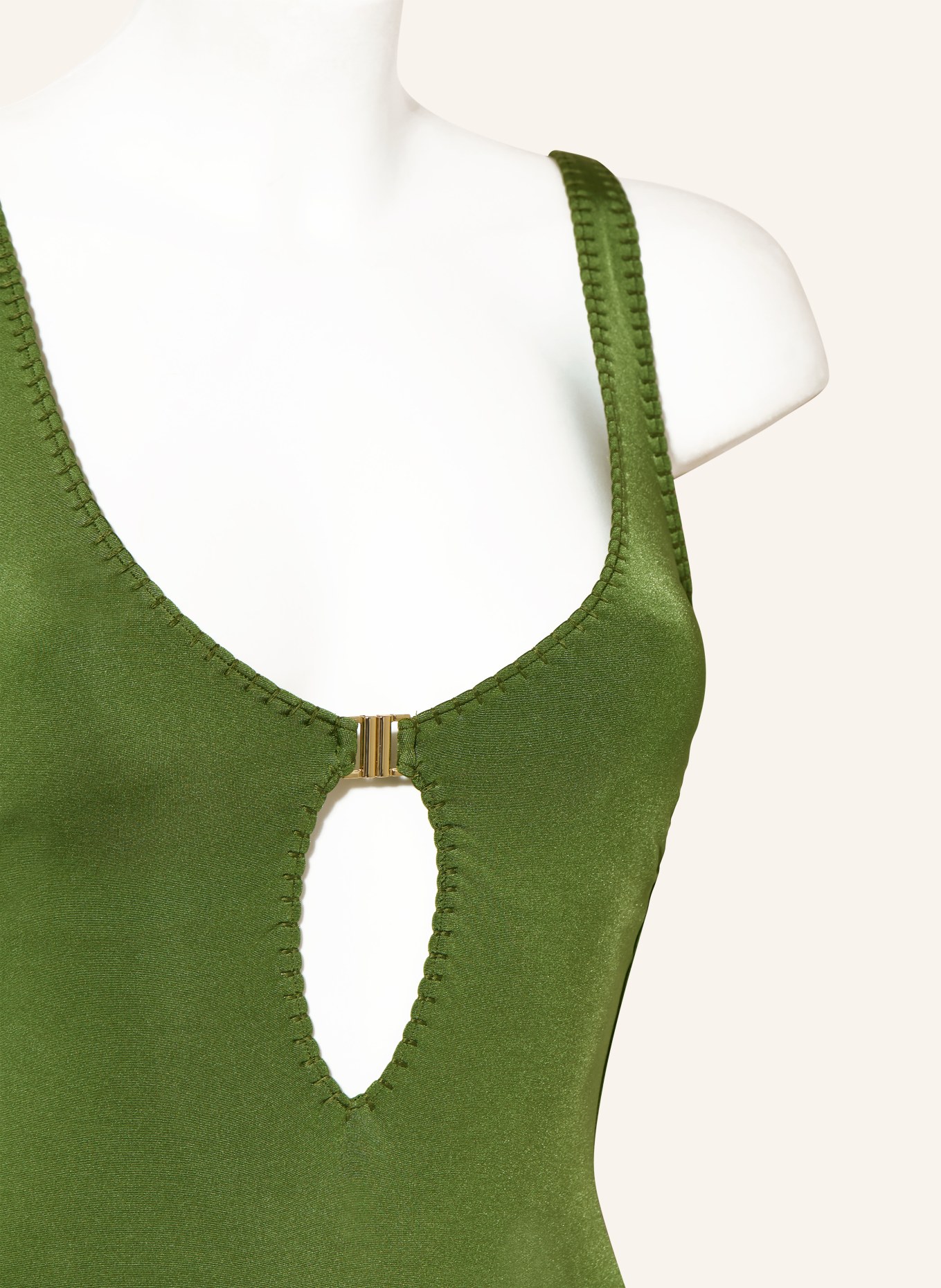 watercult Badeanzug CRAFTED ESSENTIALS mit Cut-out: OLIV