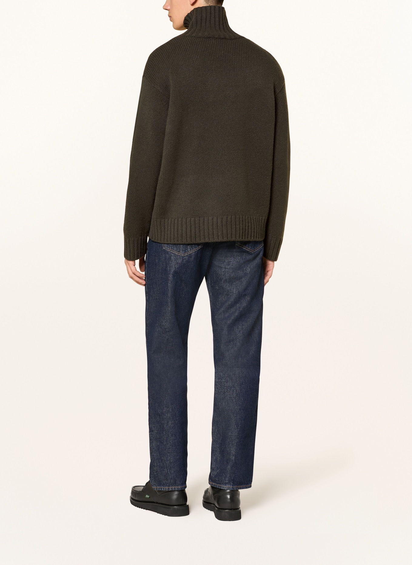 COS Cashmere turtleneck sweater: DARK GREEN