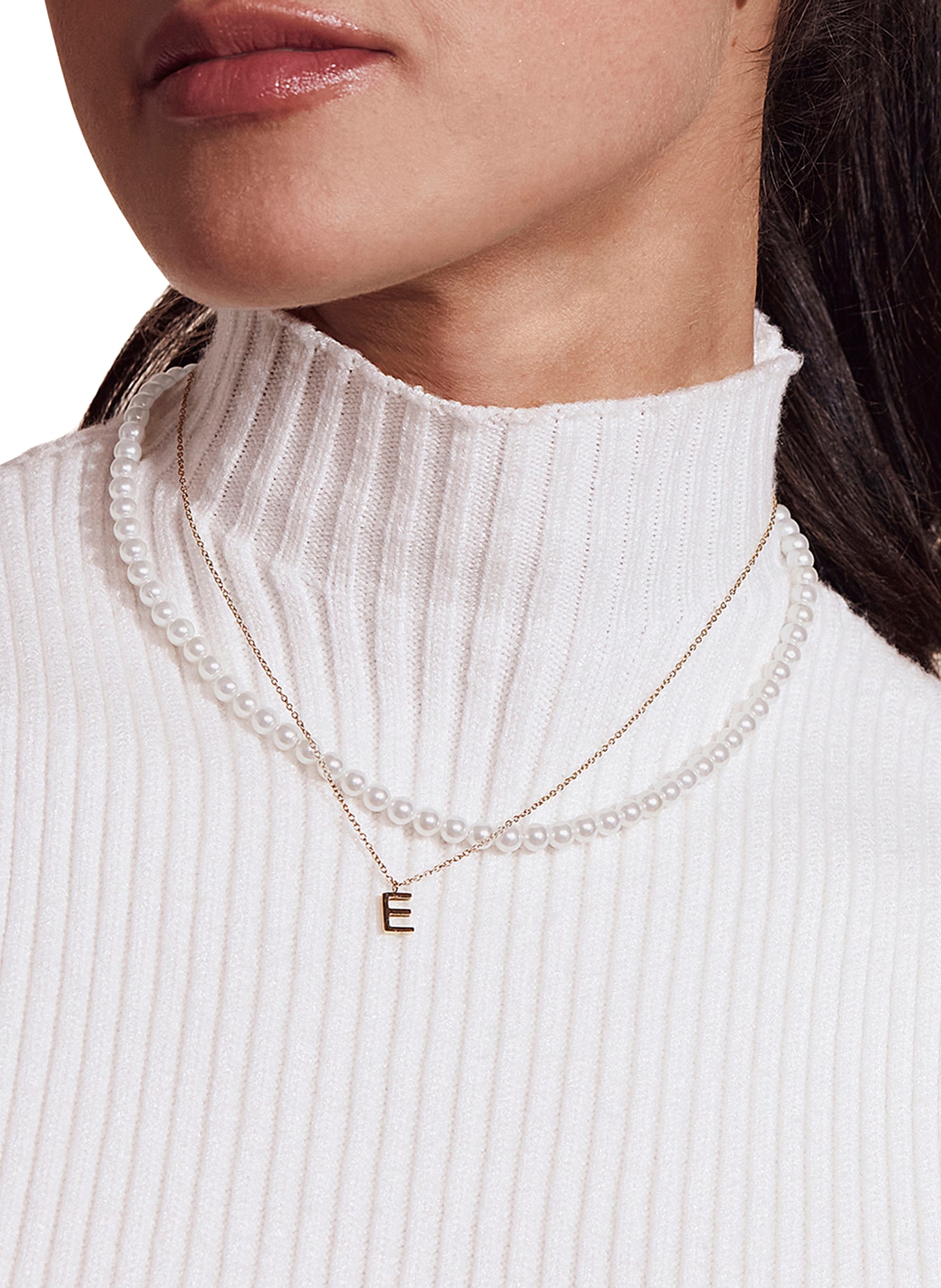 EDBLAD LILIAN MULTI M necklace: WHITE / SILVER