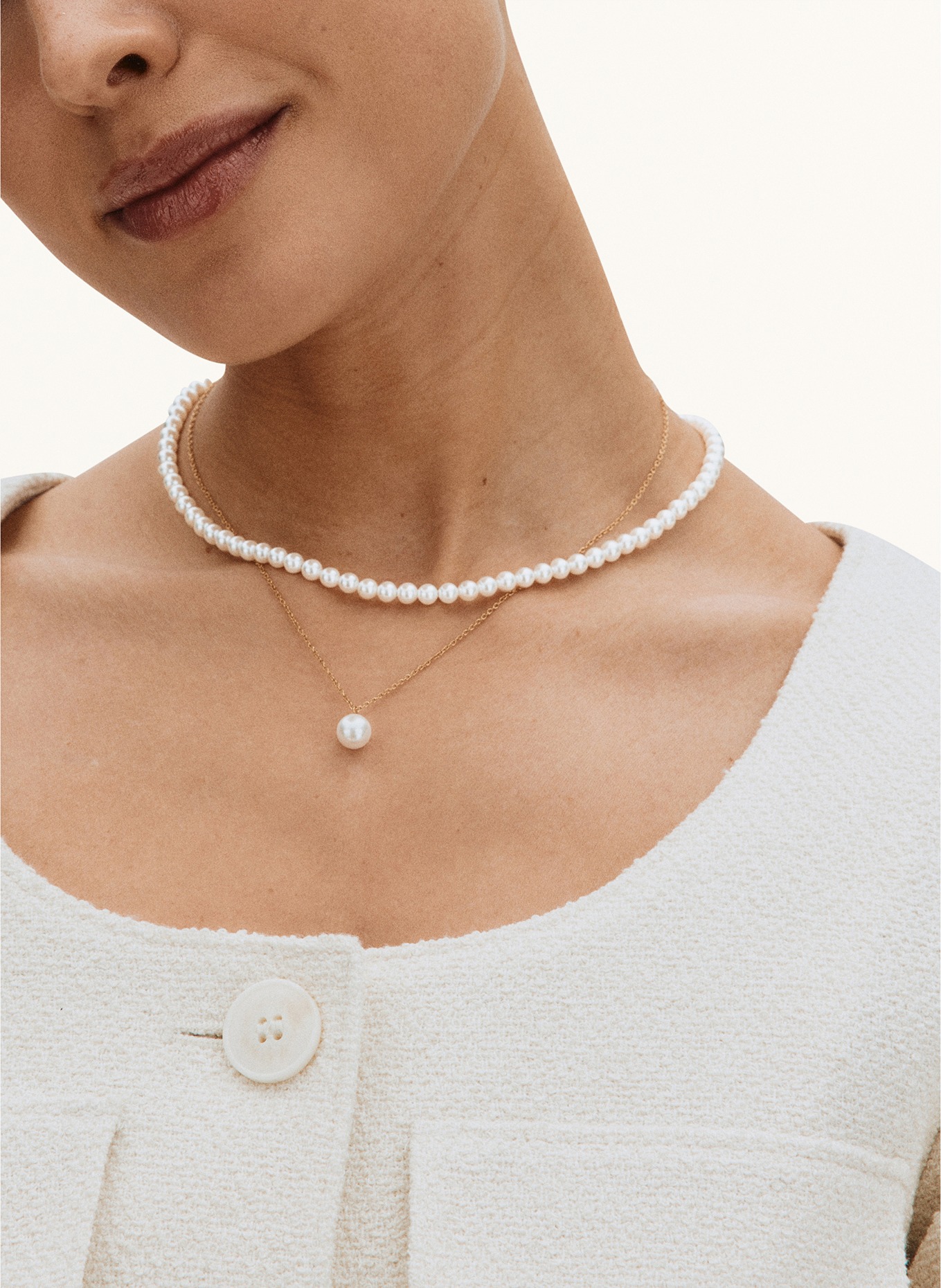 EDBLAD Halskette LILIAN MULTI M: WEISS / GOLD