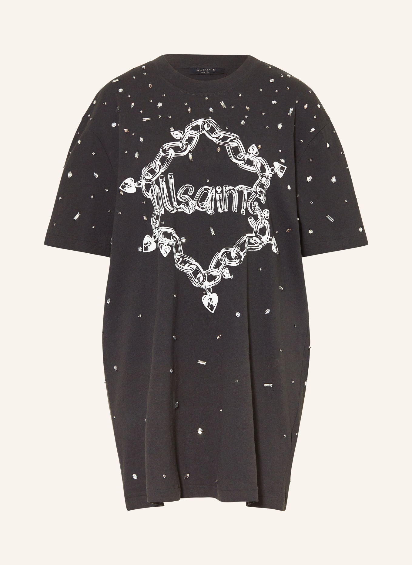 ALLSAINTS Jerseykleid DRIP SCATTER mit Schmucksteinen: DUNKELGRAU