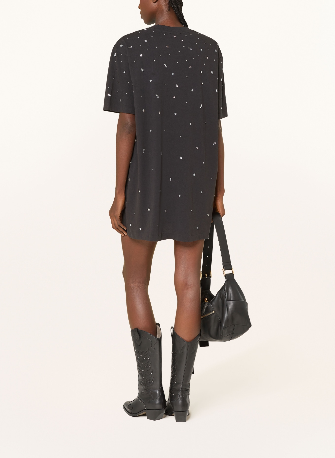 ALLSAINTS Jerseykleid DRIP SCATTER mit Schmucksteinen: DUNKELGRAU
