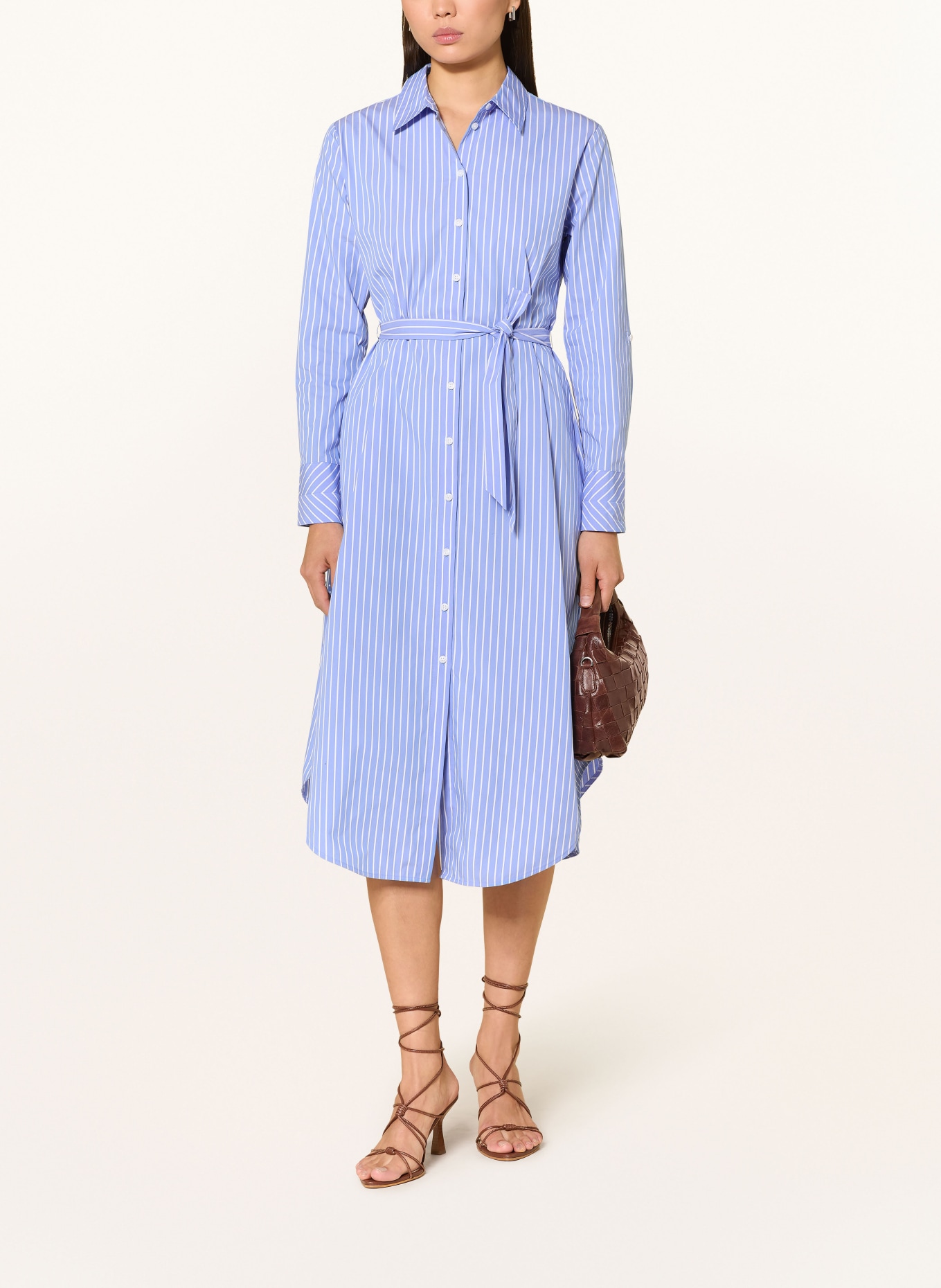 comma shirt dress: LIGHT BLUE / WHITE