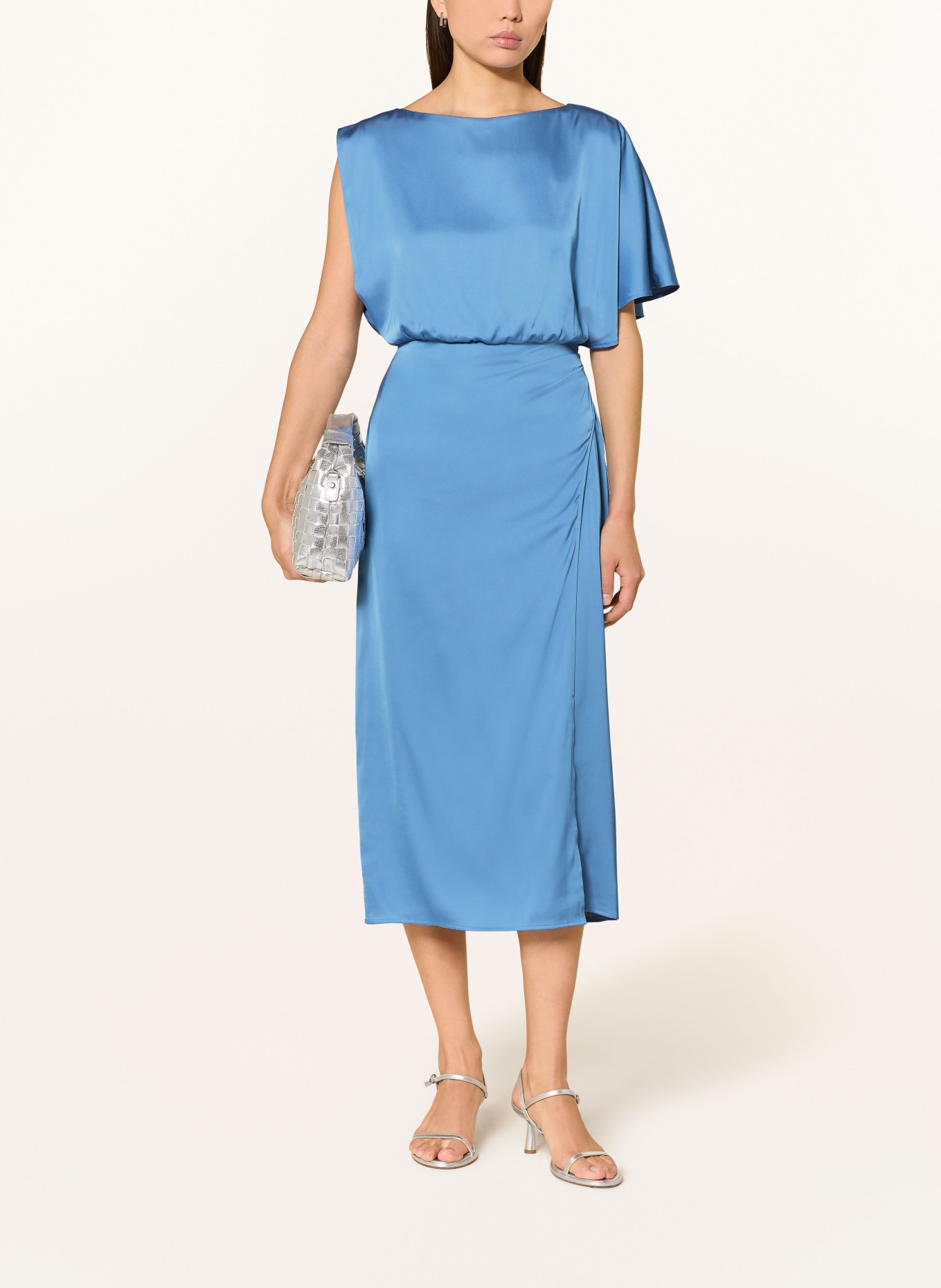 comma Satinkleid: BLAU