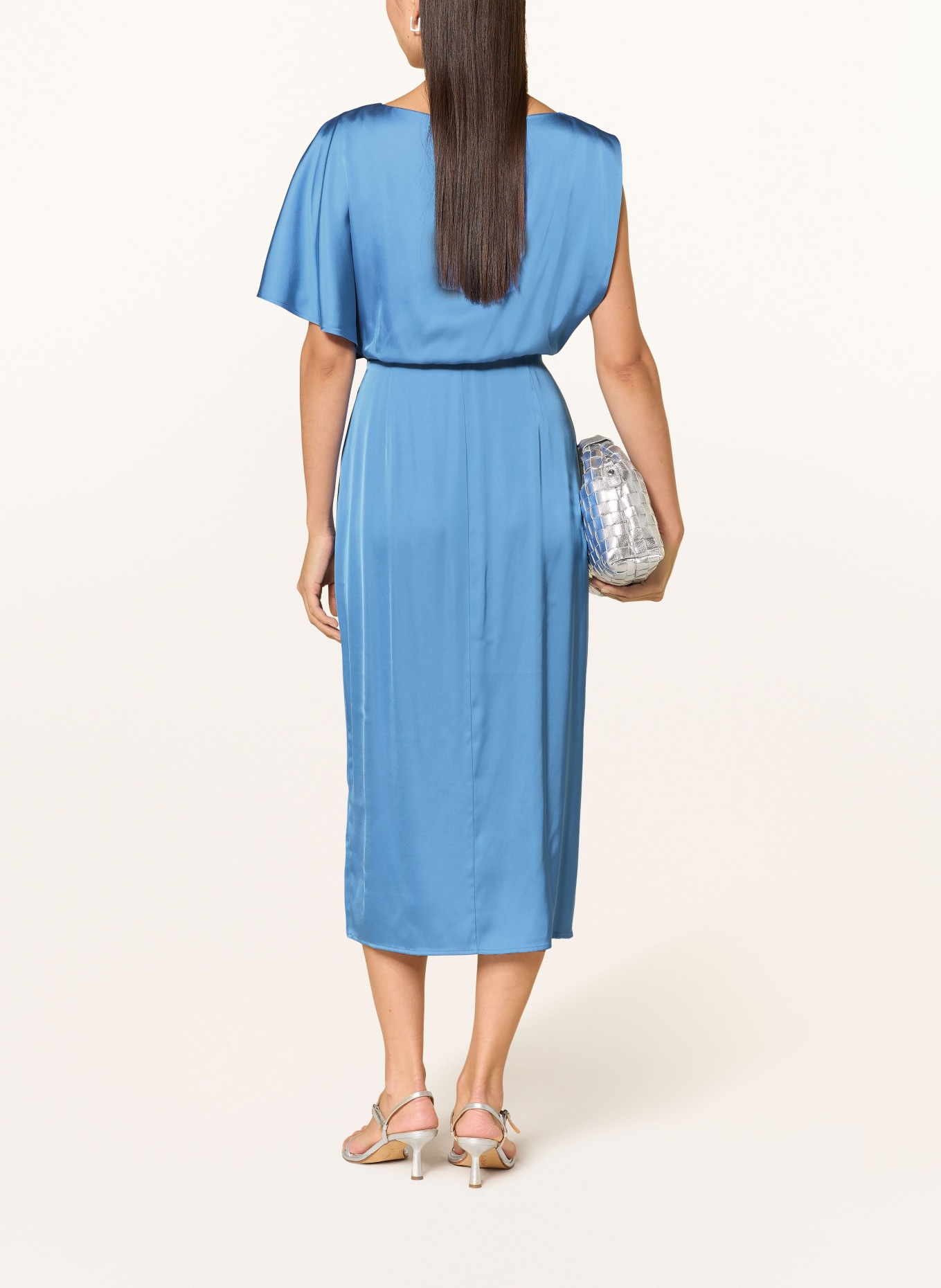 comma Satinkleid: BLAU