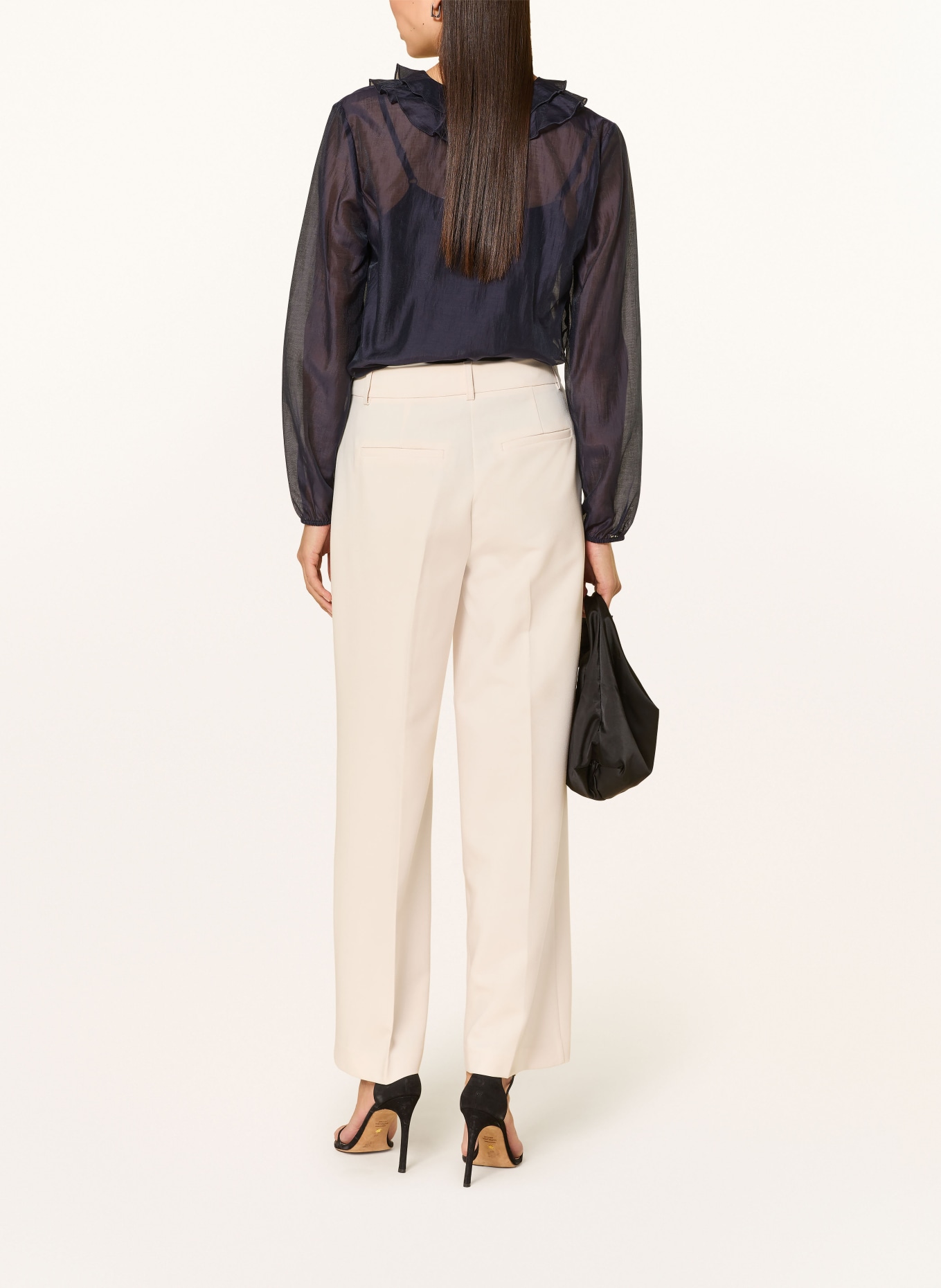 comma Blusenshirt mit Volants: DUNKELBLAU