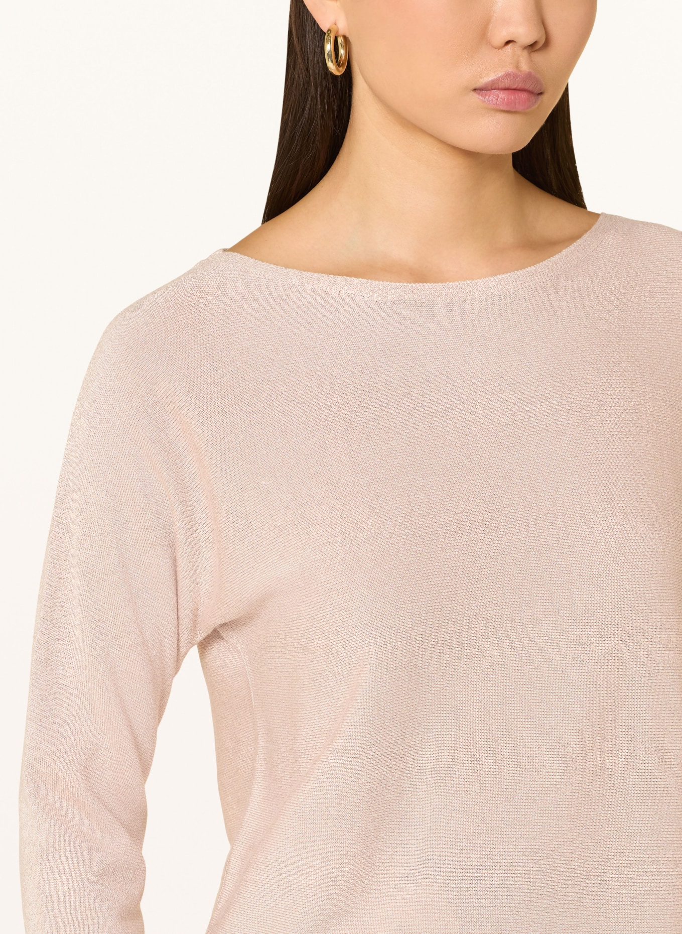 s.Oliver BLACK LABEL Pullover mit Glitzergarn und 3/4-Arm: ROSÉ