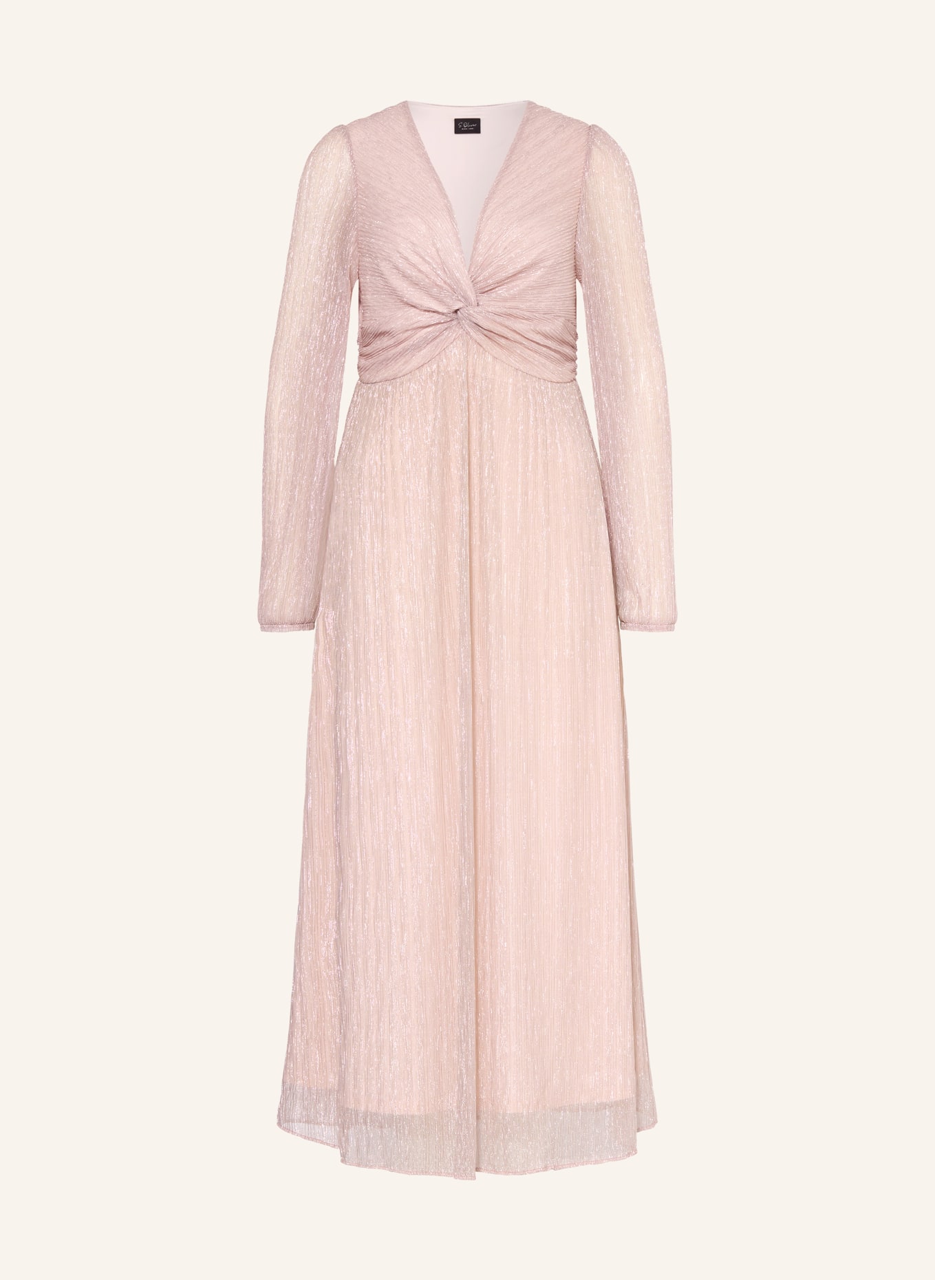 s.Oliver BLACK LABEL Plisseekleid mit Glitzergarn: ROSÉ