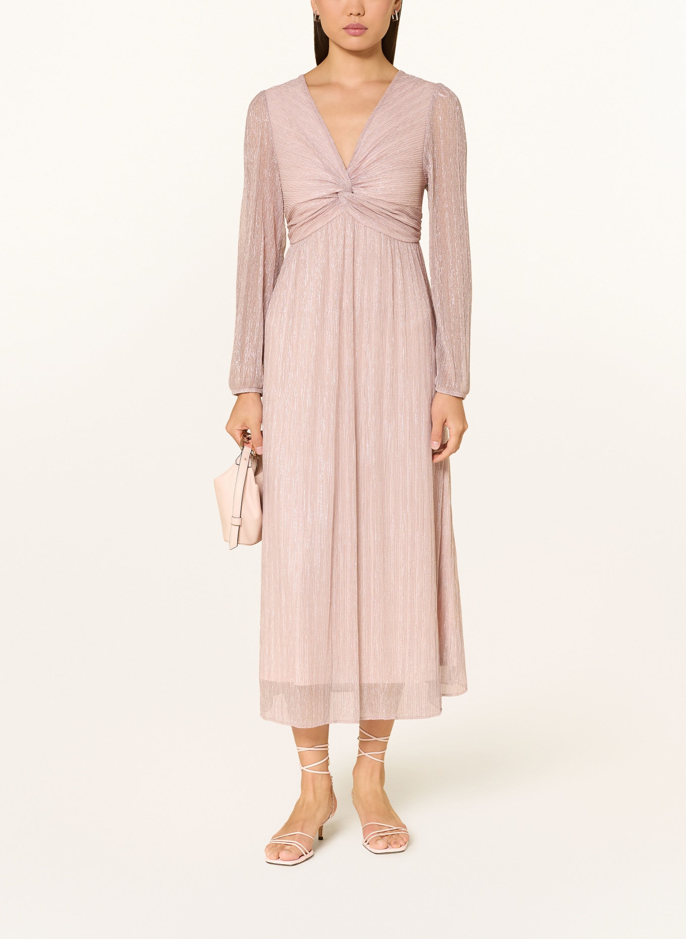 s.Oliver BLACK LABEL Plisseekleid mit Glitzergarn: ROSÉ