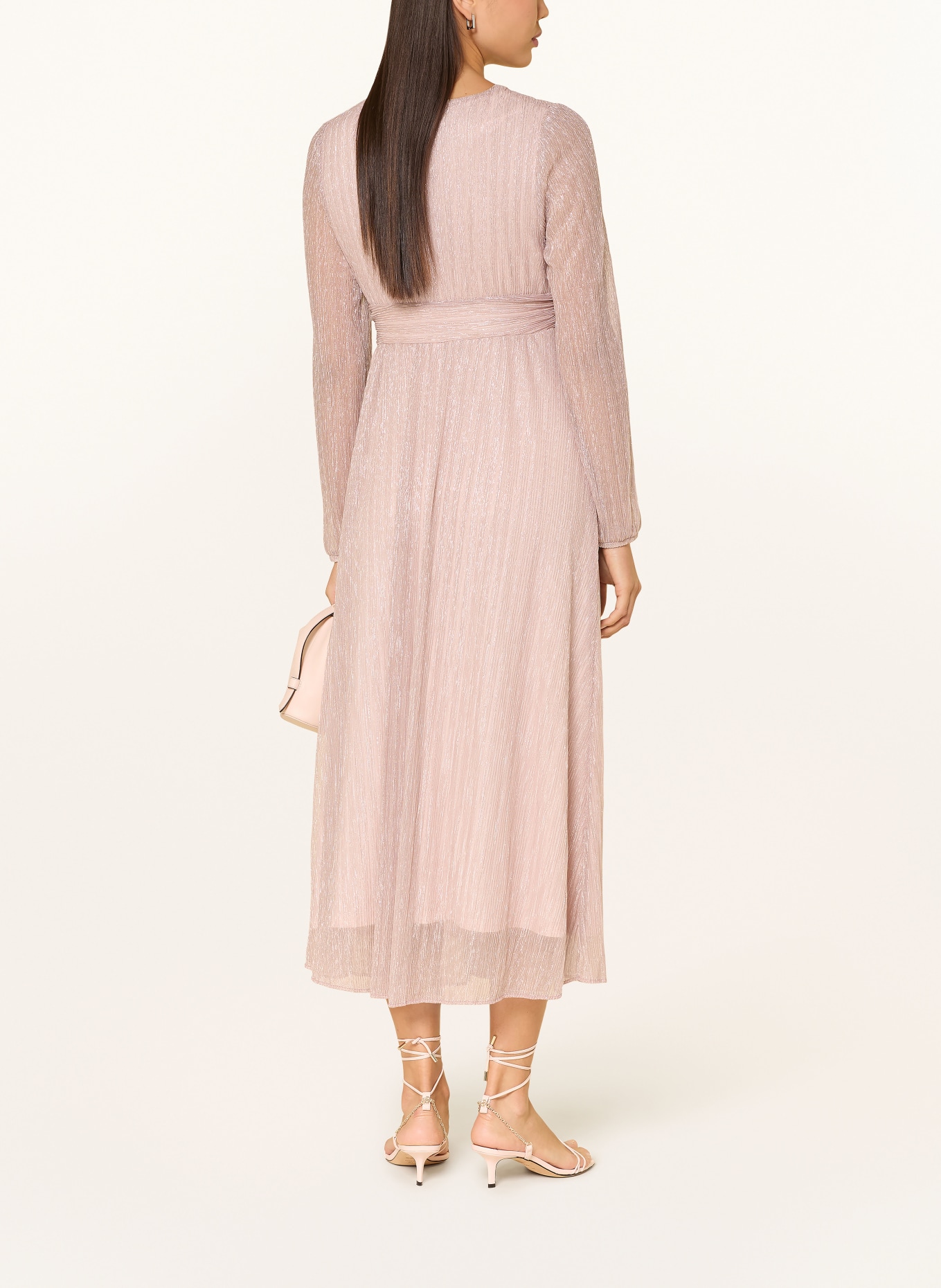 s.Oliver BLACK LABEL Plisseekleid mit Glitzergarn: ROSÉ