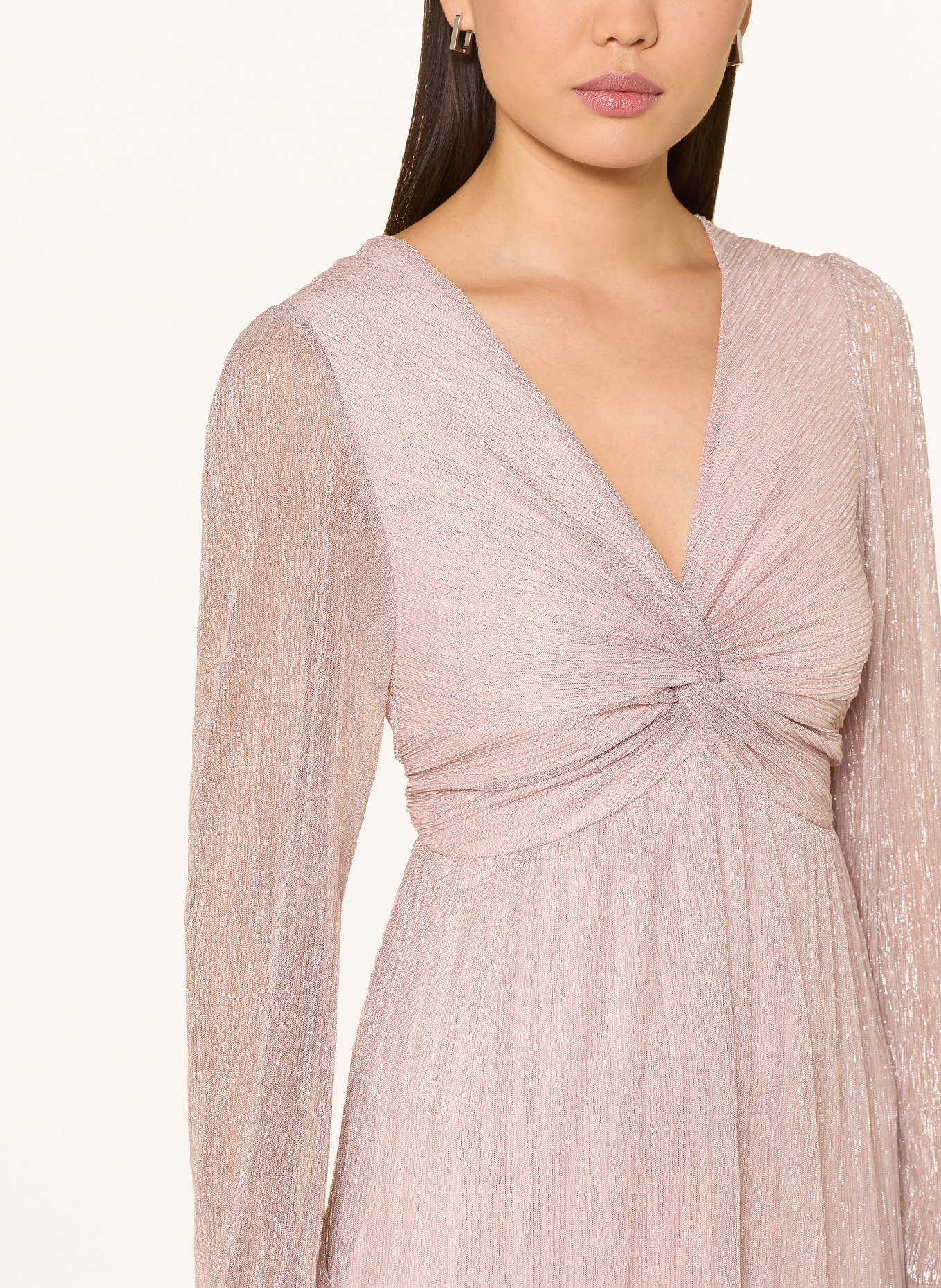 s.Oliver BLACK LABEL Plisseekleid mit Glitzergarn: ROSÉ