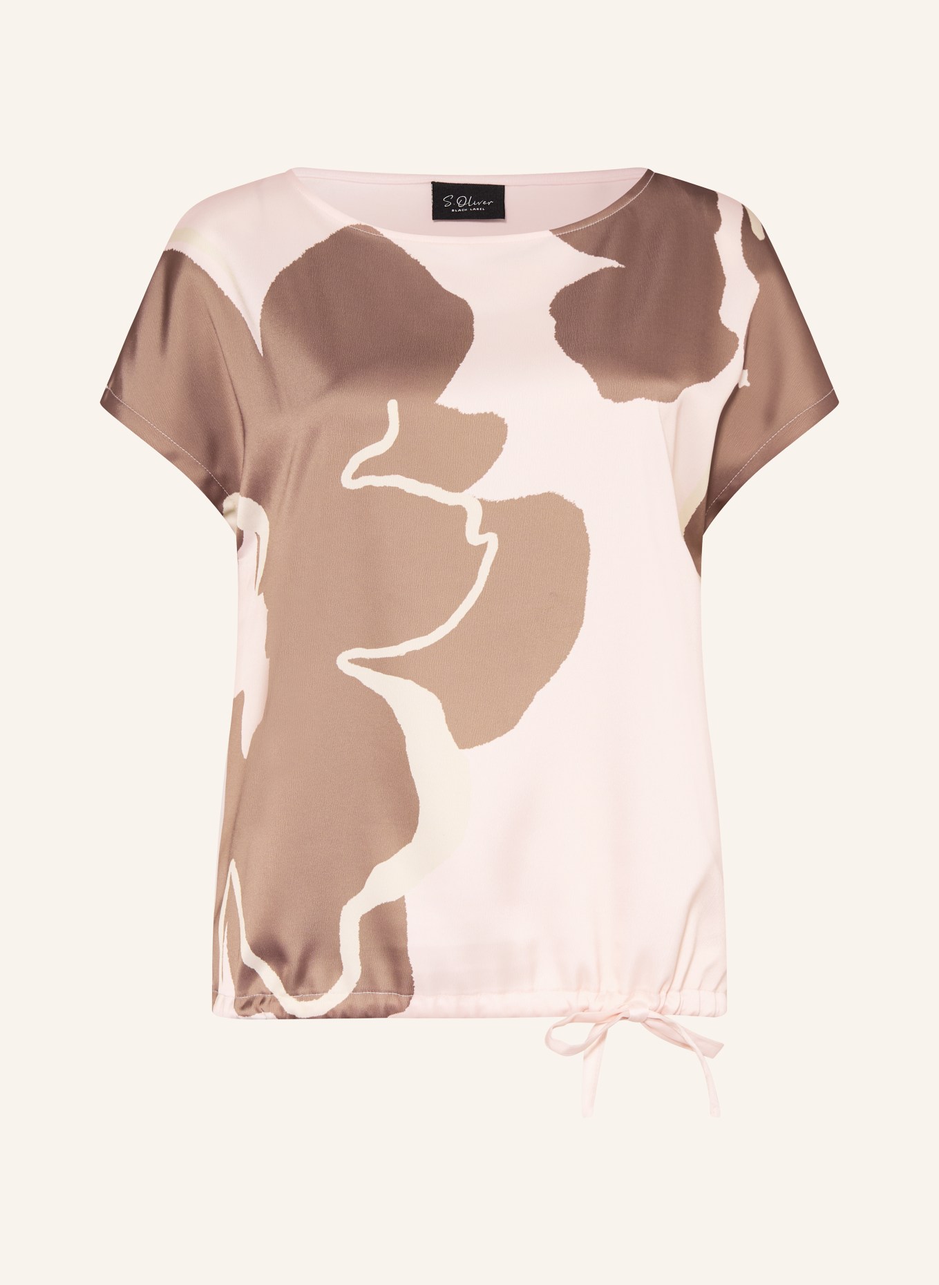s.Oliver BLACK LABEL T-shirt in a mix of materials: LIGHT PINK / BROWN / CREAM