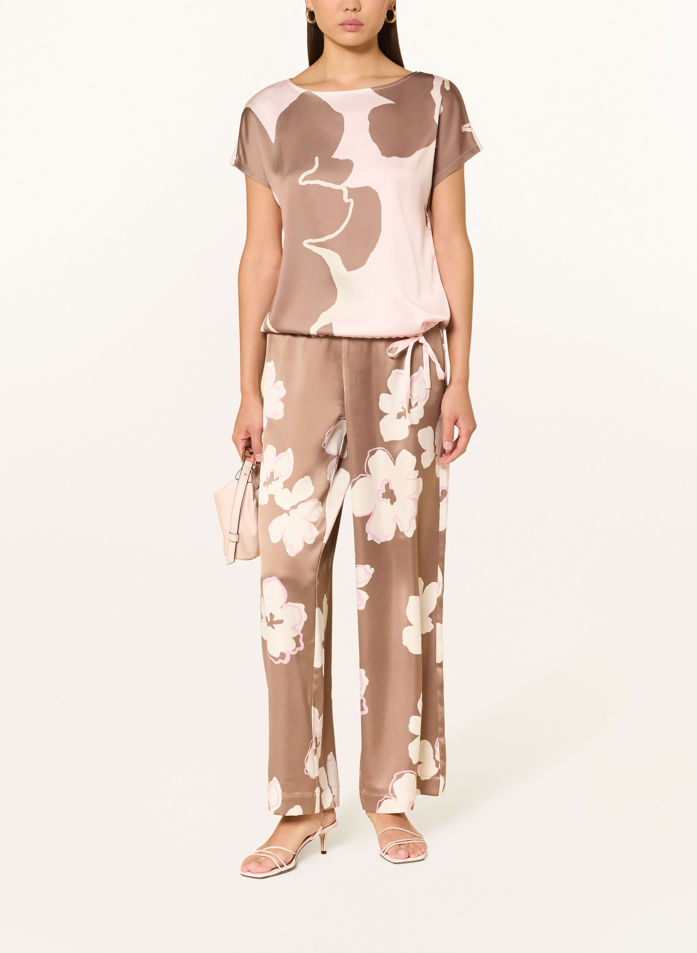 s.Oliver BLACK LABEL T-shirt in a mix of materials: LIGHT PINK / BROWN / CREAM