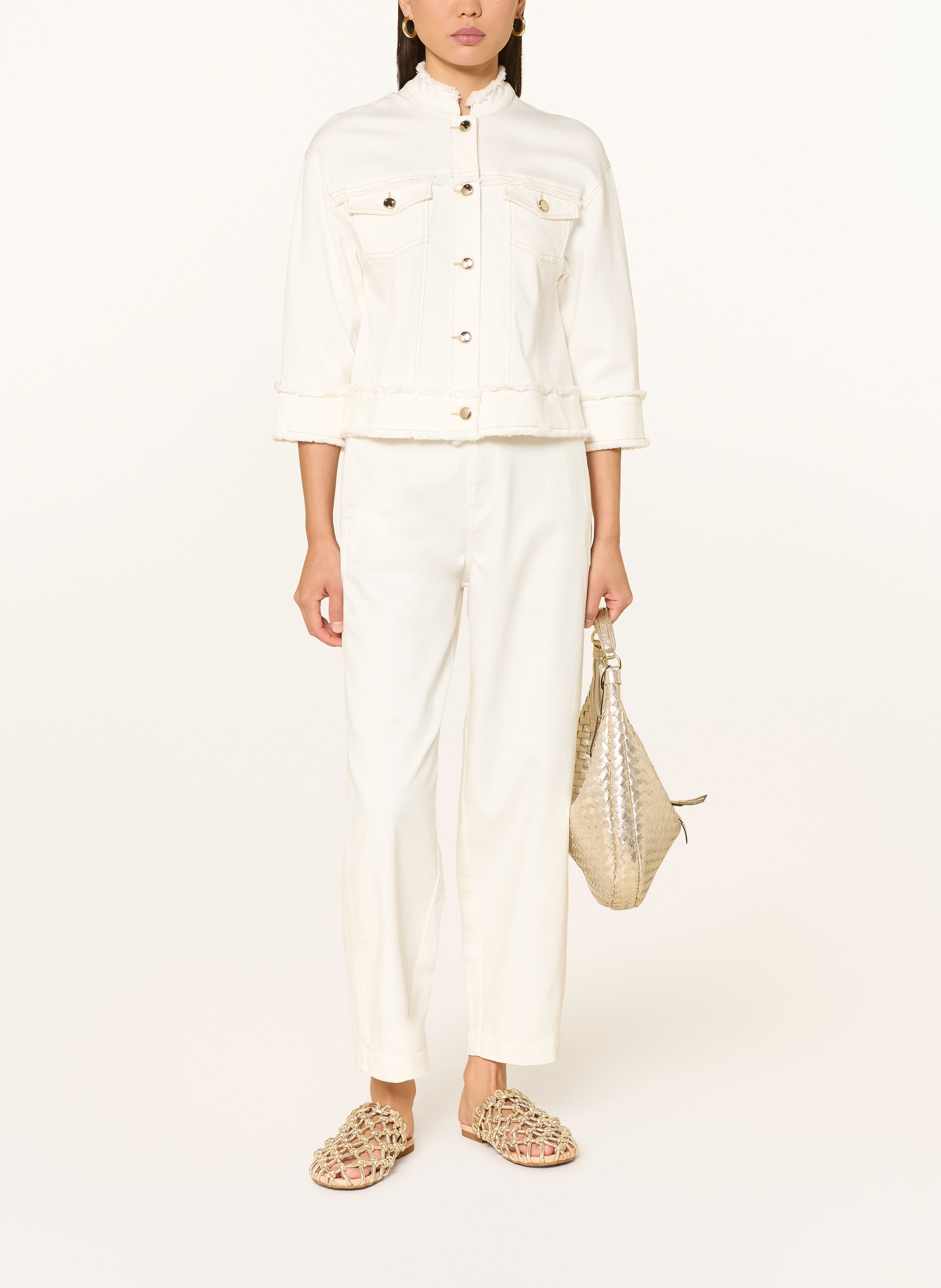 s.Oliver BLACK LABEL Jeansjacke mit 3/4-Arm: WEISS