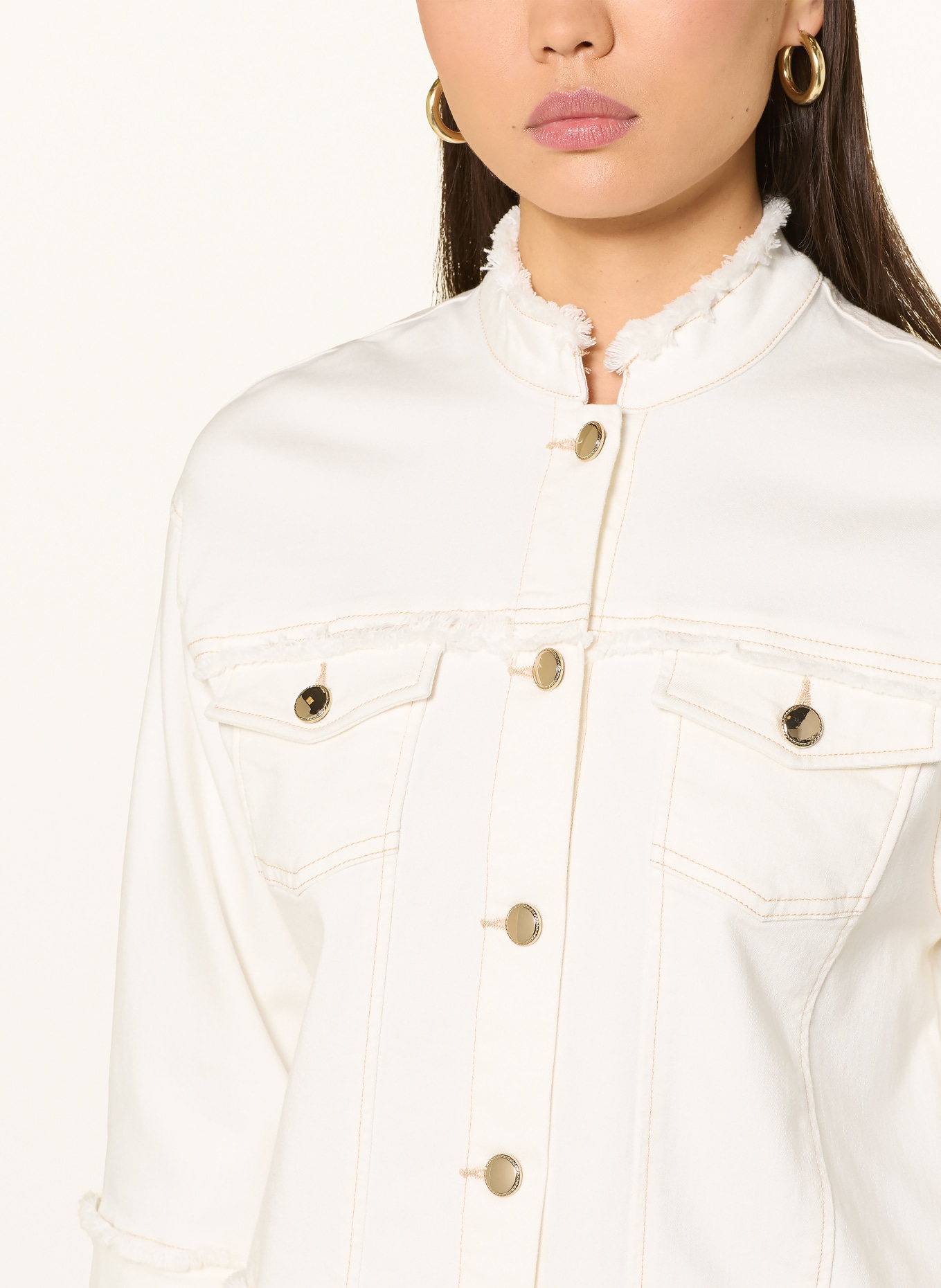 s.Oliver BLACK LABEL Jeansjacke mit 3/4-Arm: WEISS