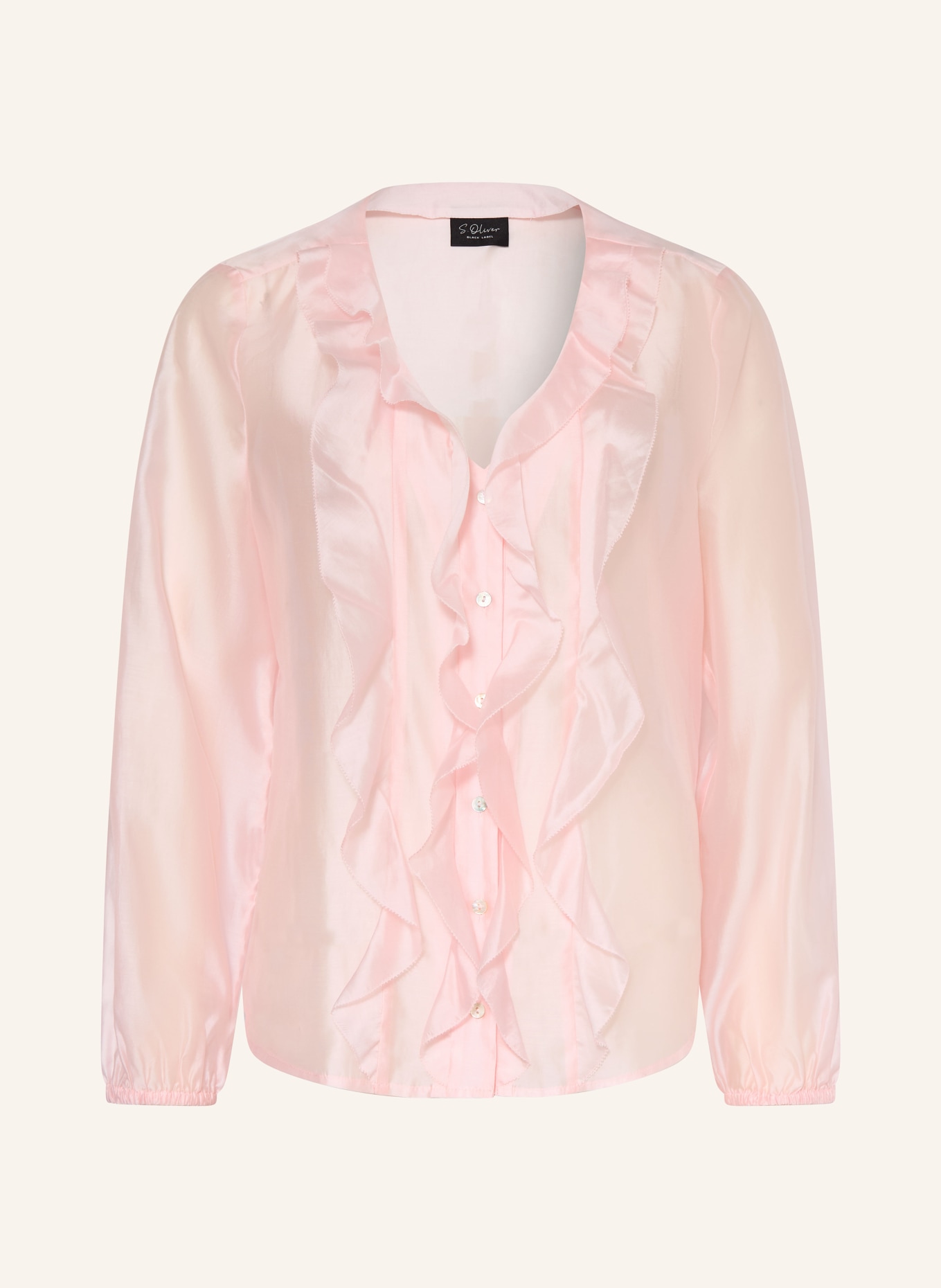 s.Oliver BLACK LABEL Blouse with flounces: LIGHT PINK