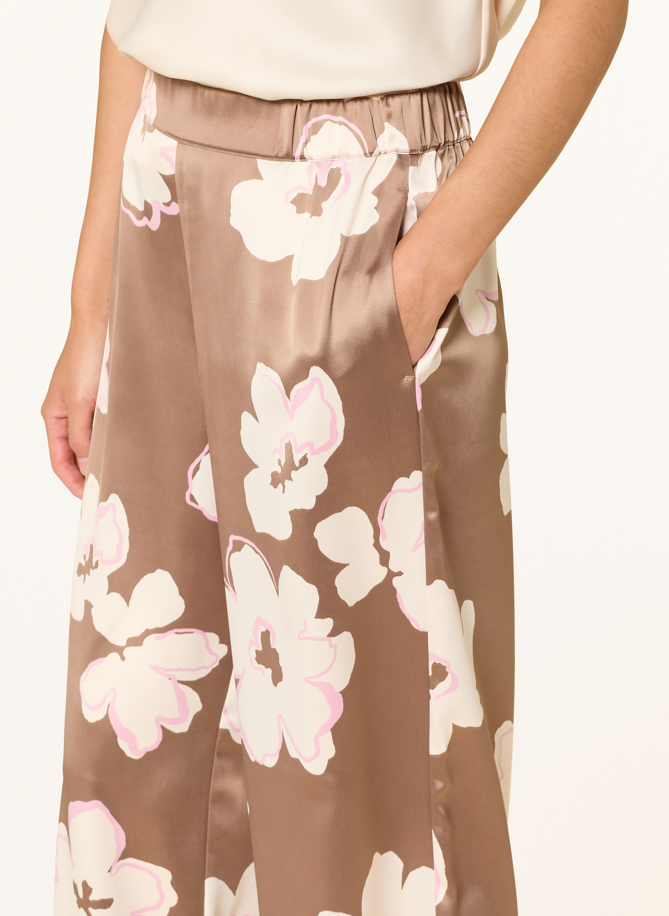 s.Oliver BLACK LABEL Satinhose: BRAUN / ROSA / CREME