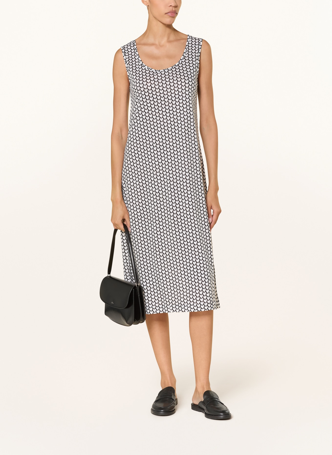 lilienfels Jerseykleid aus Leinen: WEISS / SCHWARZ