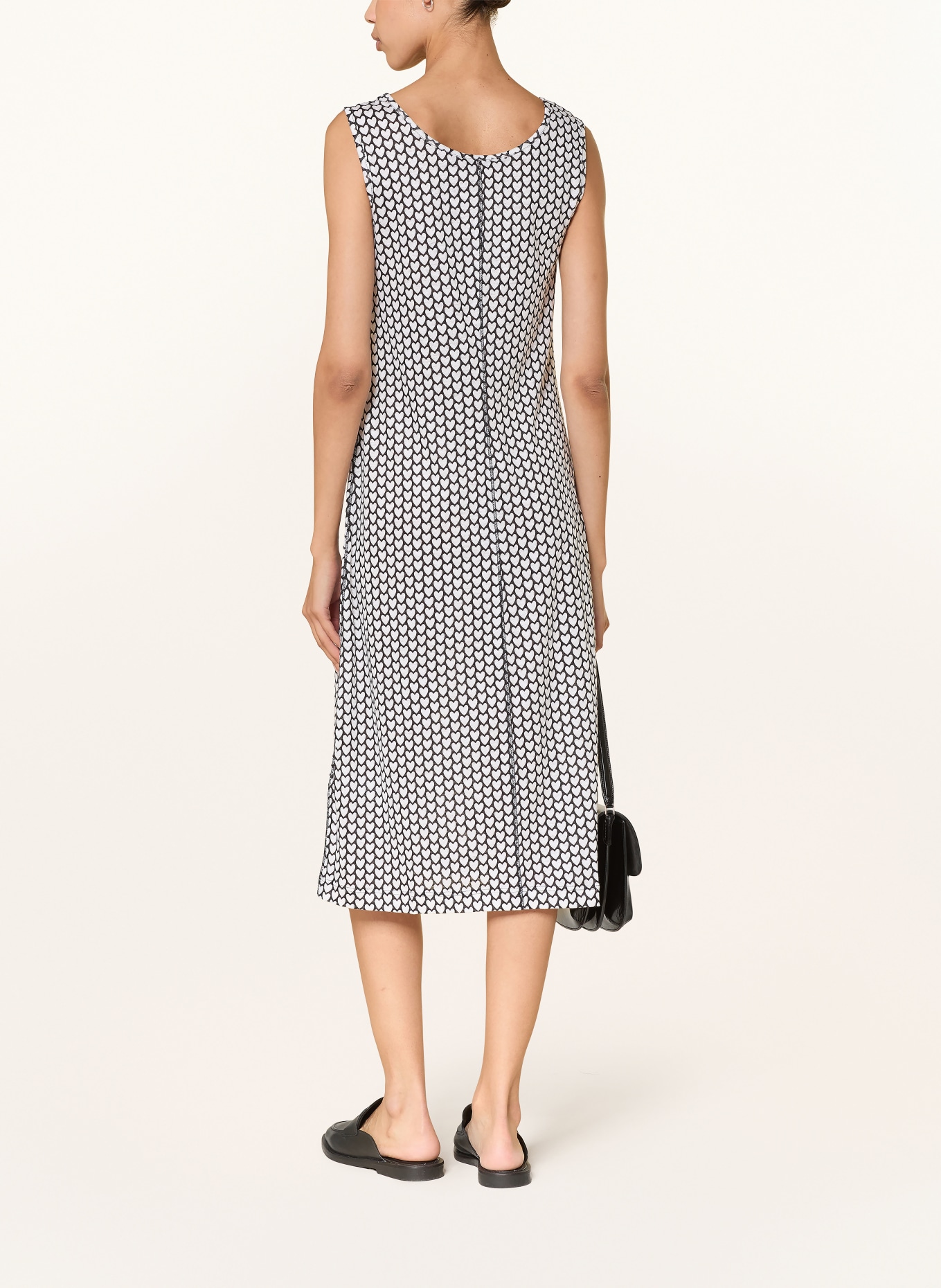 lilienfels Jerseykleid aus Leinen: WEISS / SCHWARZ