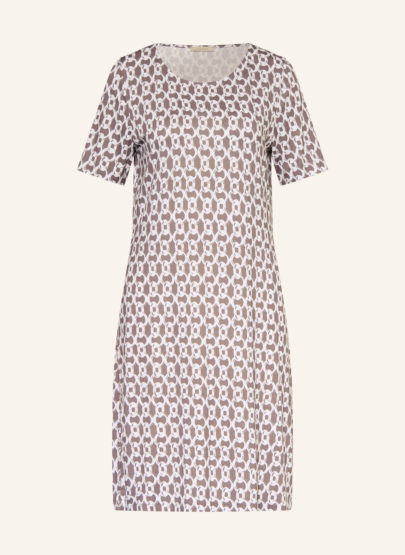 lilienfels Jerseykleid: TAUPE / WEISS