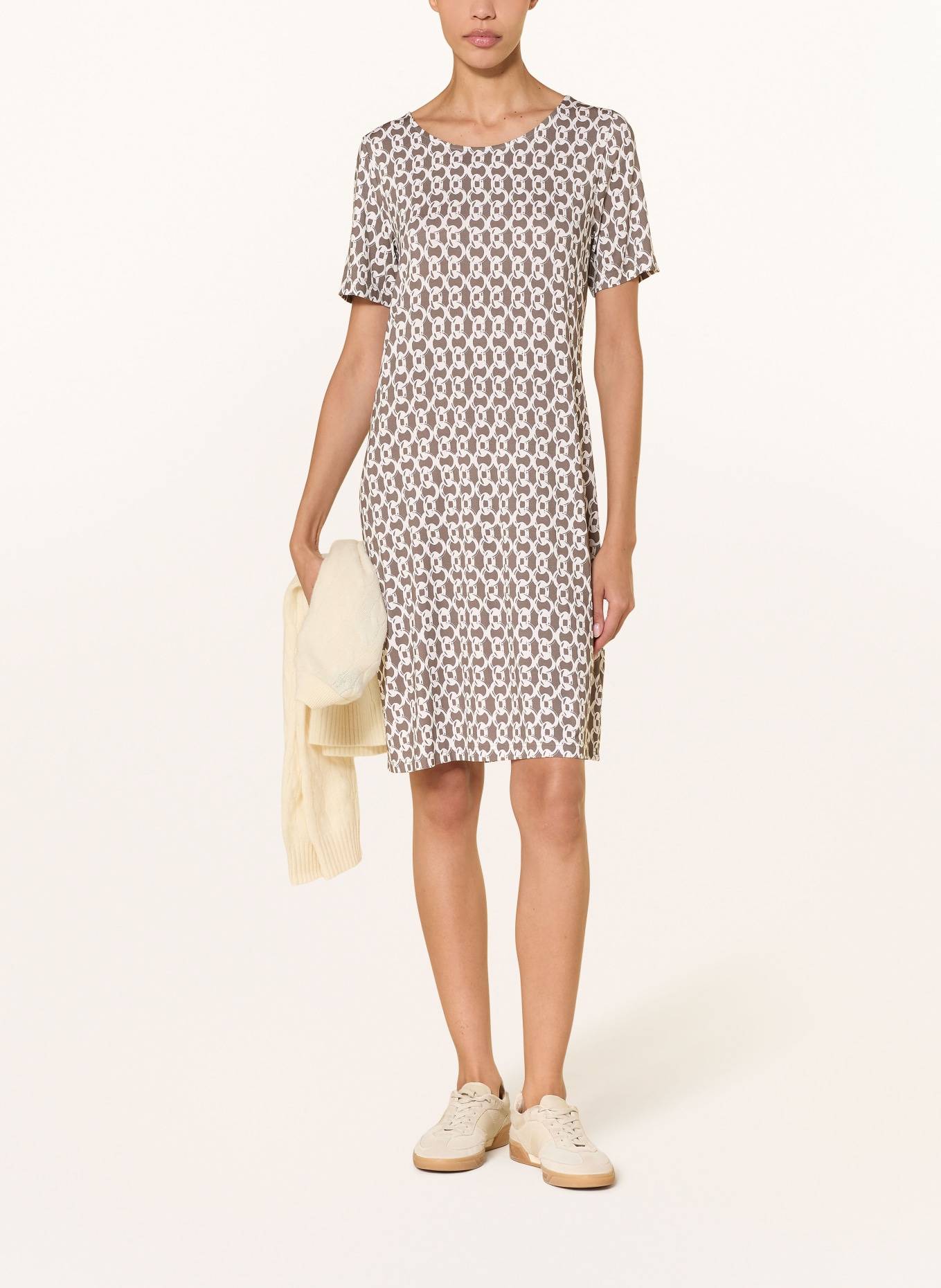 lilienfels Jerseykleid: TAUPE / WEISS