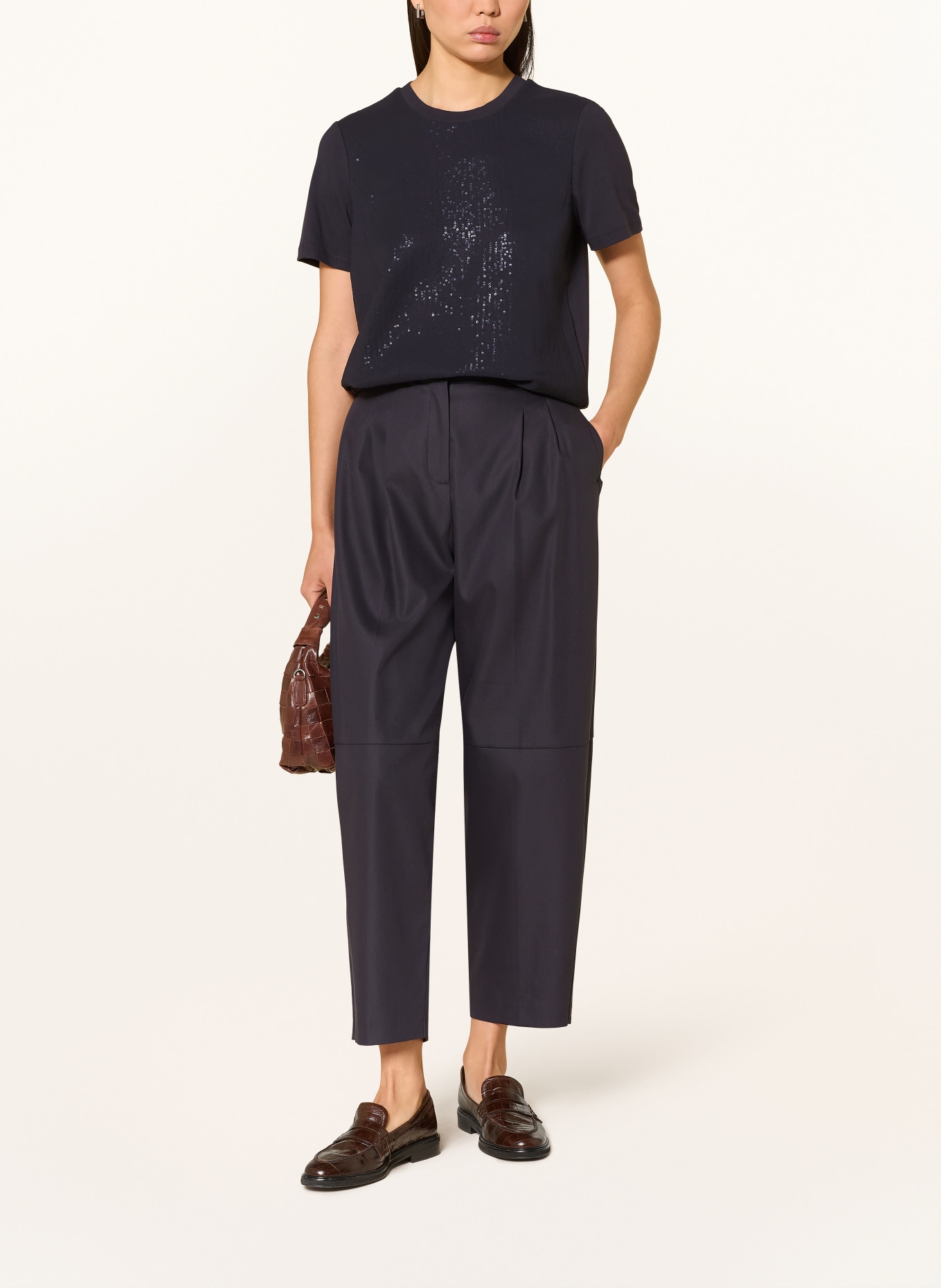 comma T-shirt à paillettes: BLEU FONCÉ