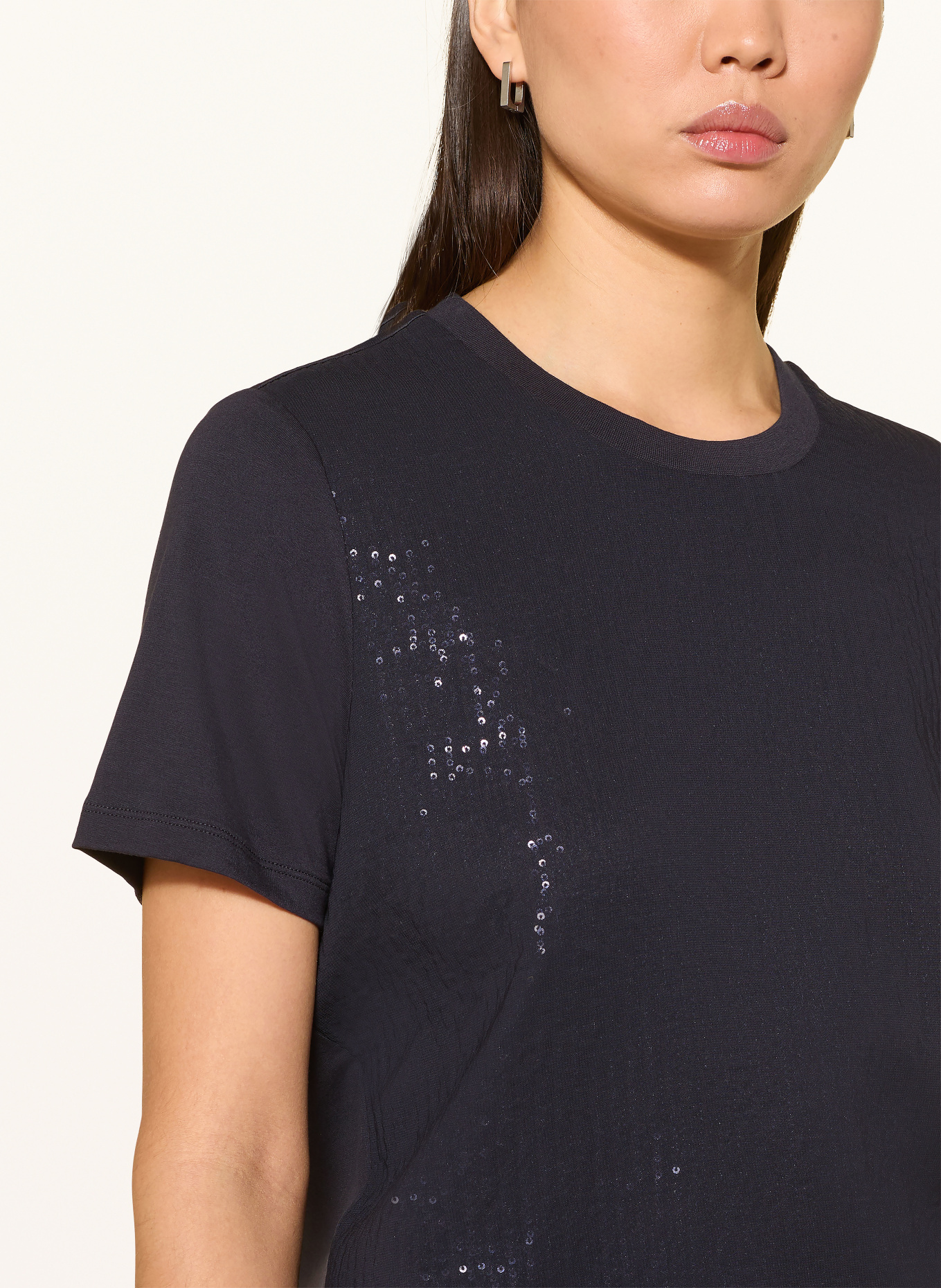 comma T-shirt à paillettes: BLEU FONCÉ