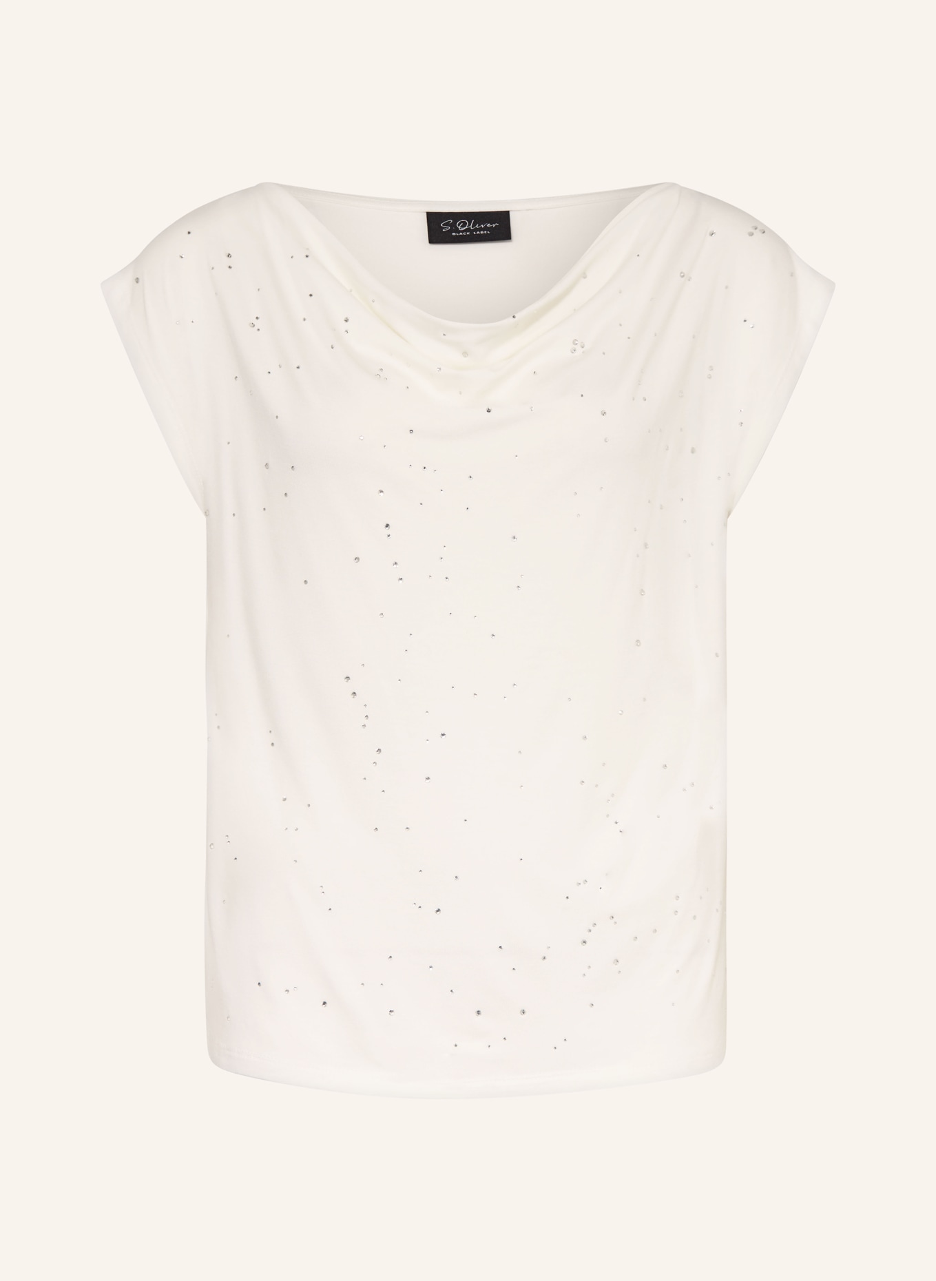 s.Oliver BLACK LABEL Top mit Schmucksteinen: WEISS