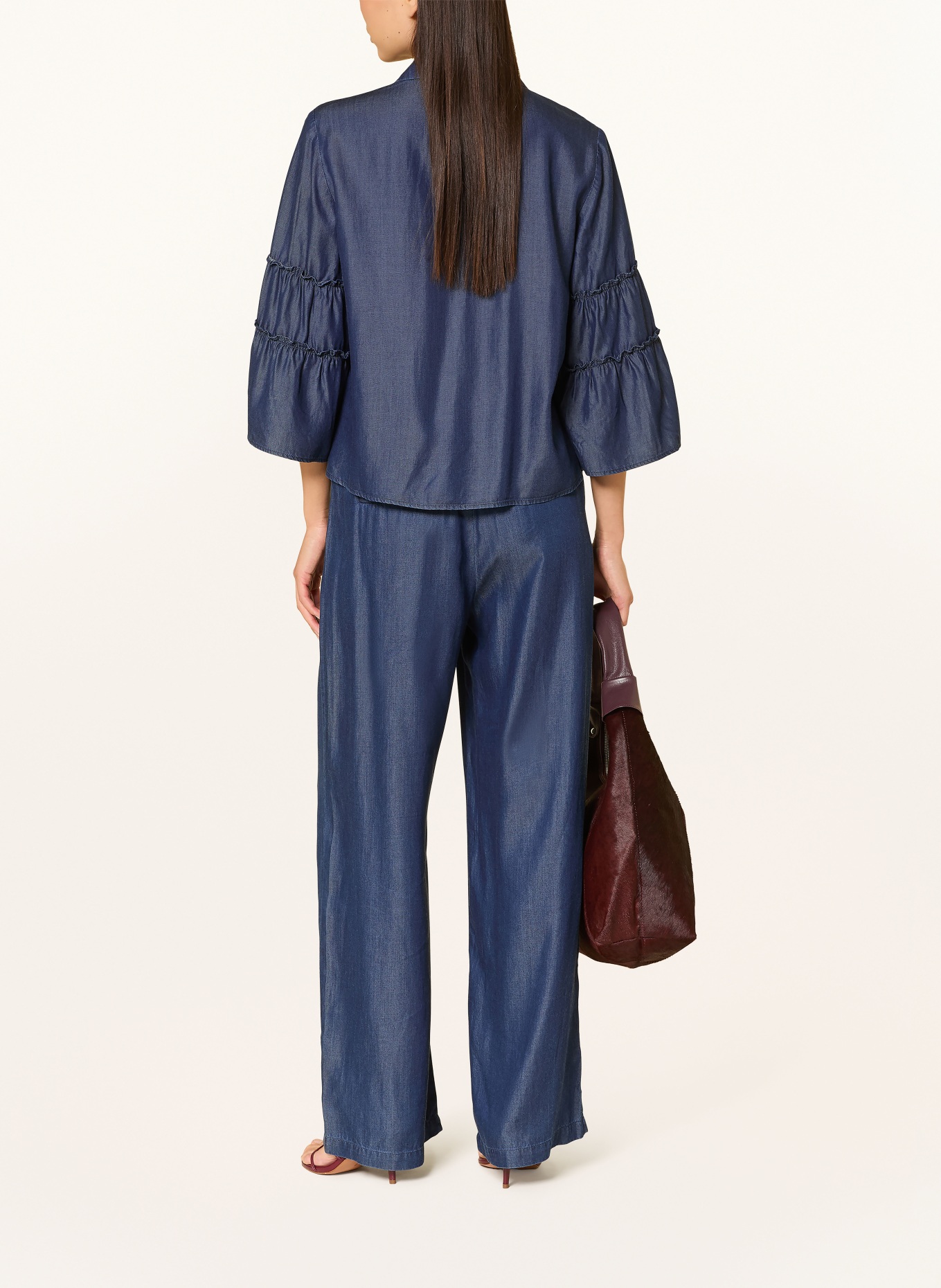 s.Oliver BLACK LABEL Bluse in Jeansoptik mit 3/4-Arm: DUNKELBLAU