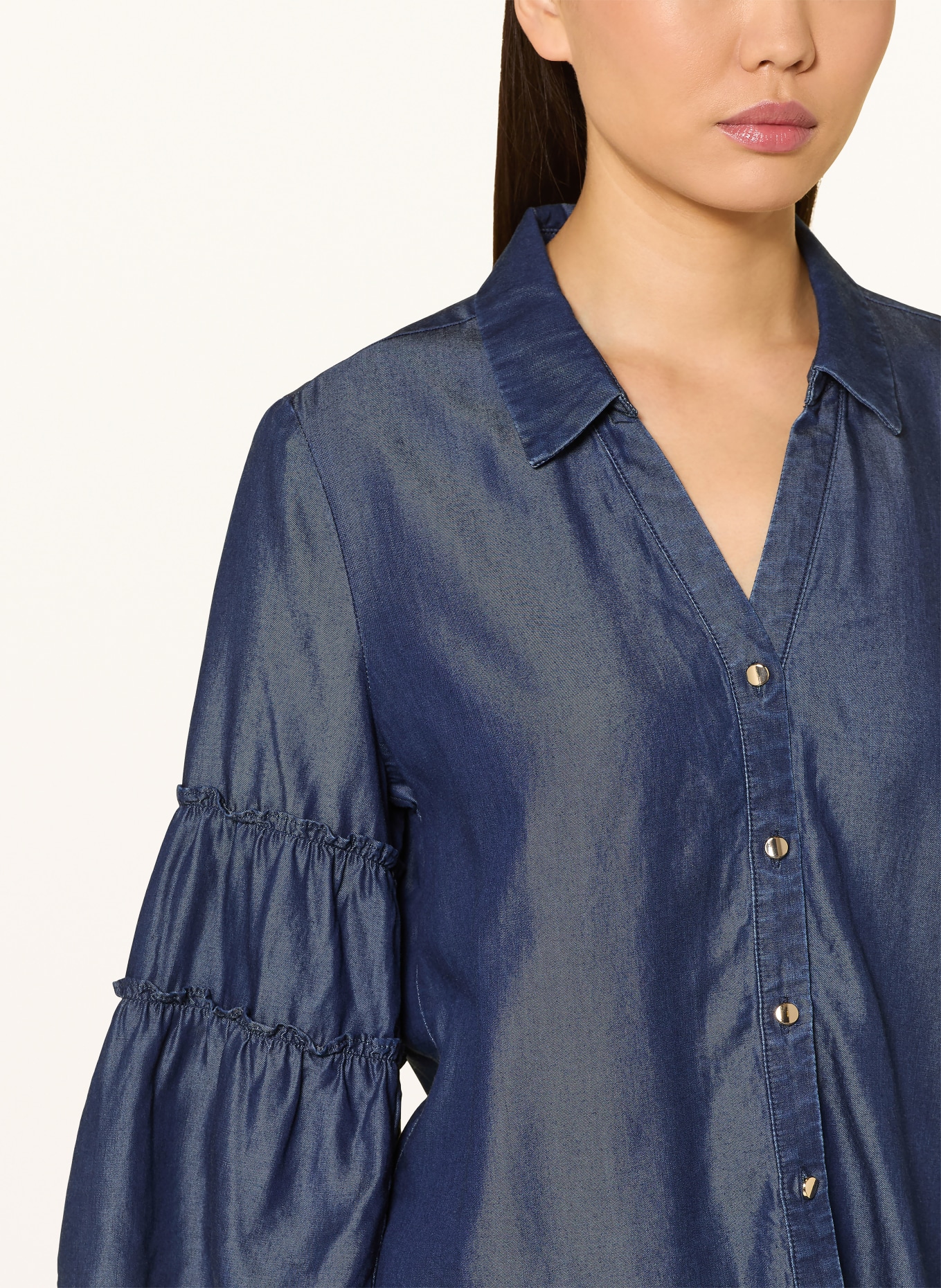 s.Oliver BLACK LABEL Bluse in Jeansoptik mit 3/4-Arm: DUNKELBLAU