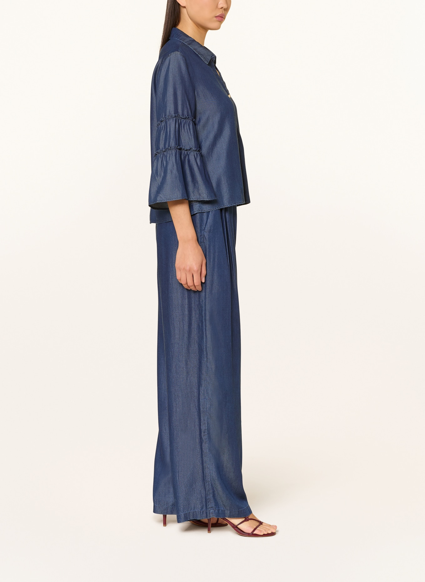 s.Oliver BLACK LABEL Marlenehose in Jeansoptik: DUNKELBLAU