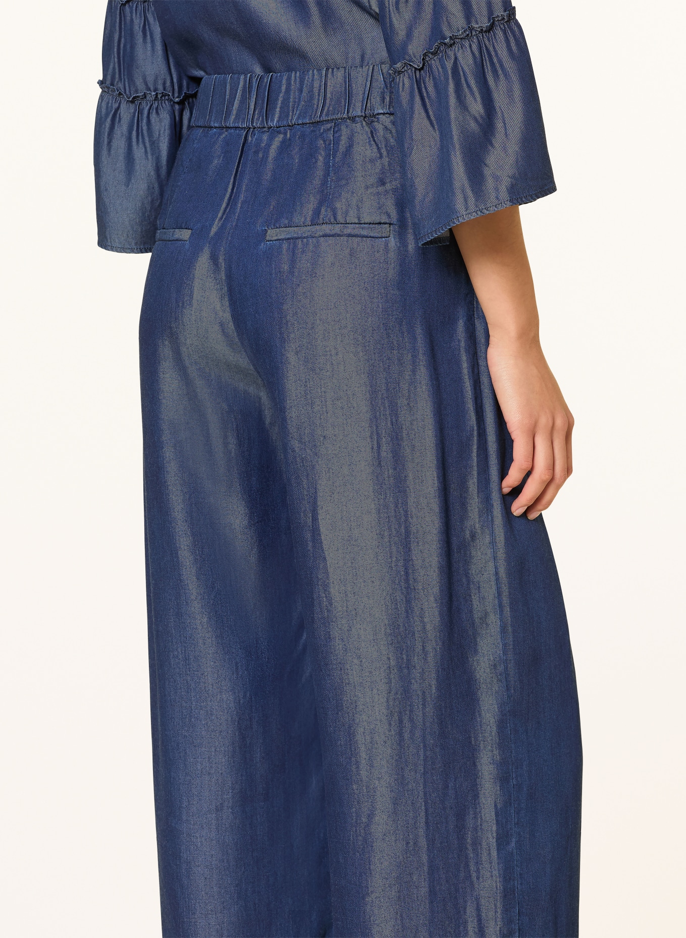 s.Oliver BLACK LABEL Marlenehose in Jeansoptik: DUNKELBLAU