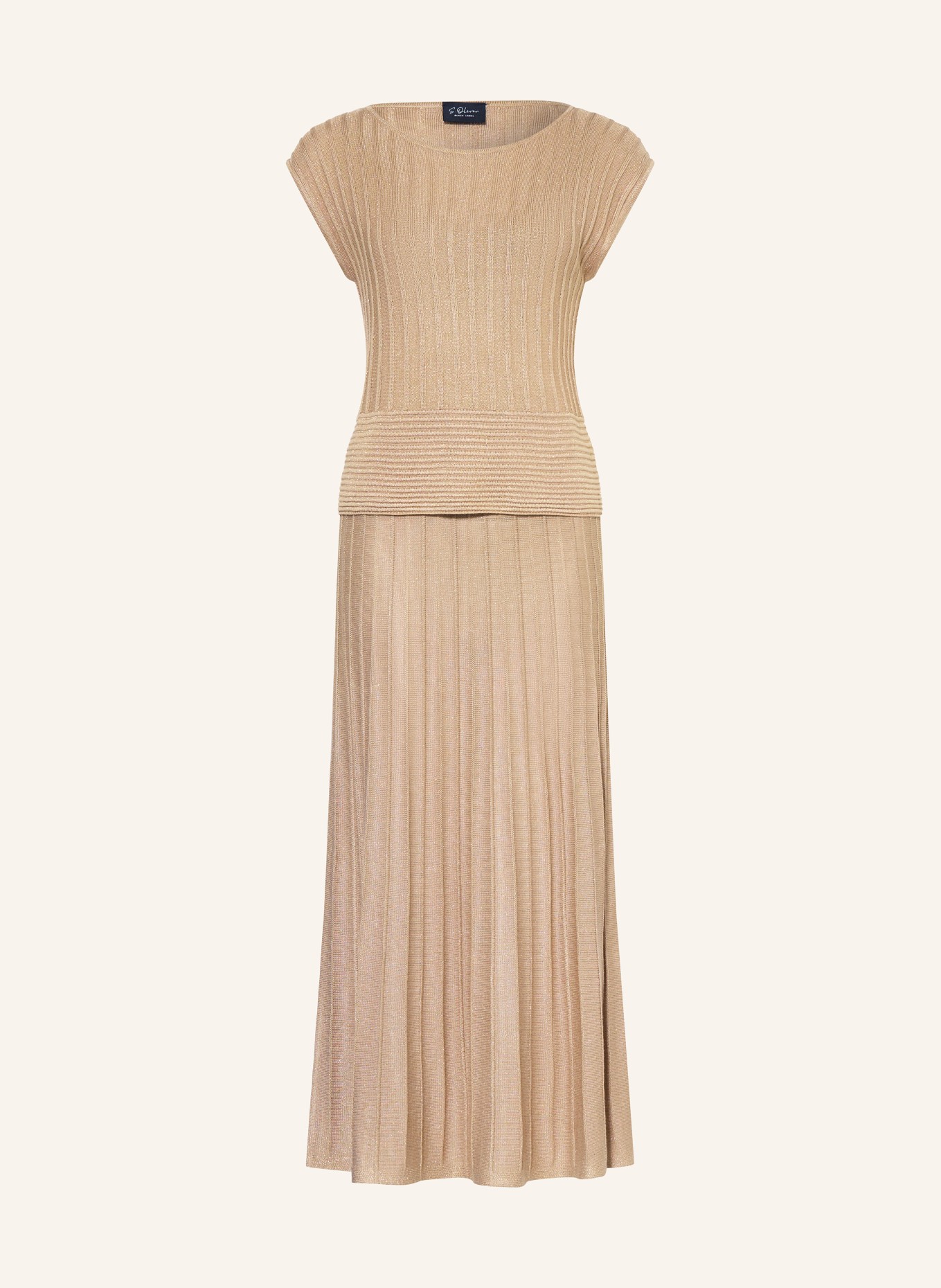 s.Oliver BLACK LABEL Strickkleid mit Glitzergarn: HELLBRAUN