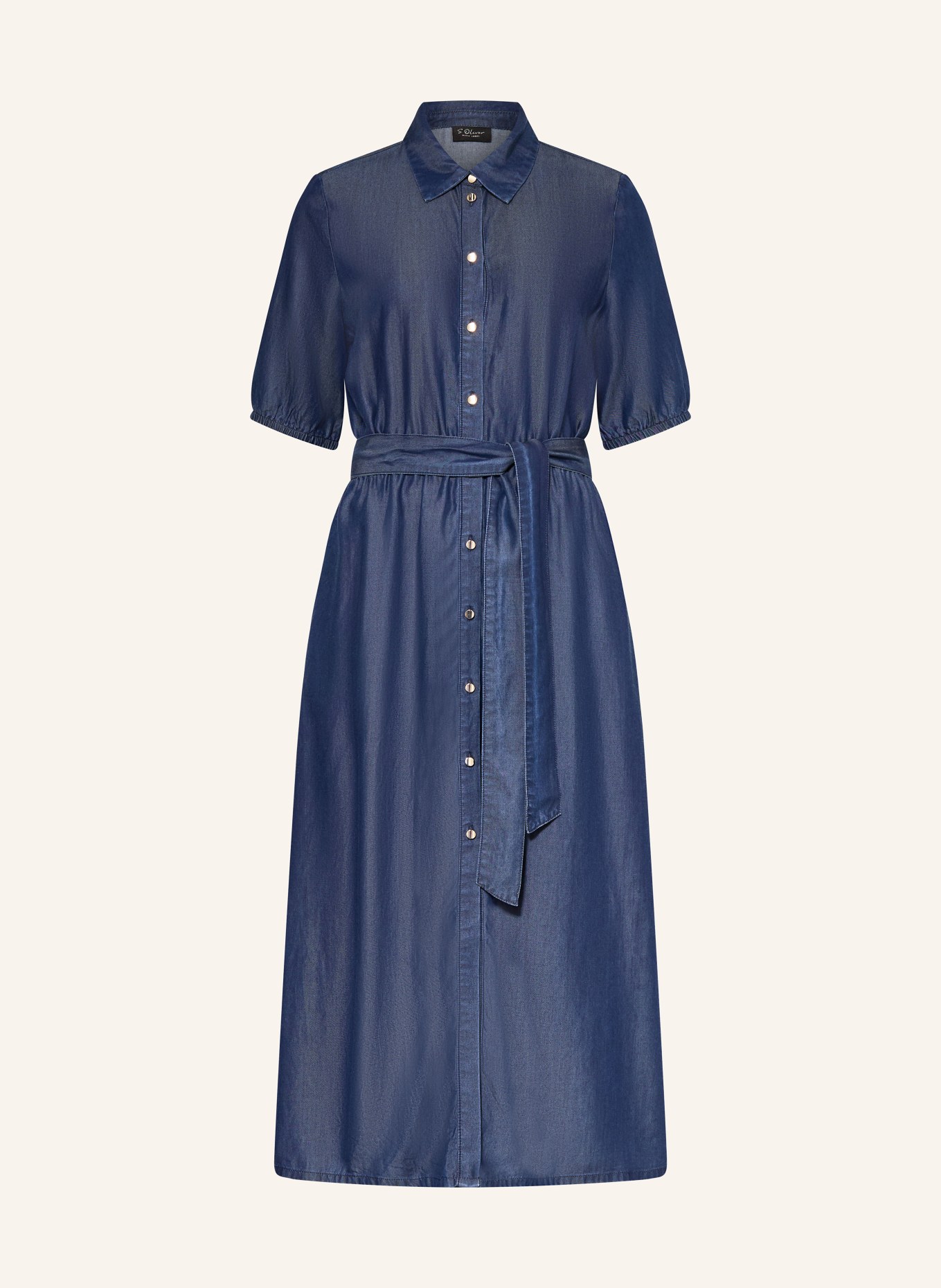 s.Oliver BLACK LABEL Hemdblusenkleid in Jeansoptik: DUNKELBLAU