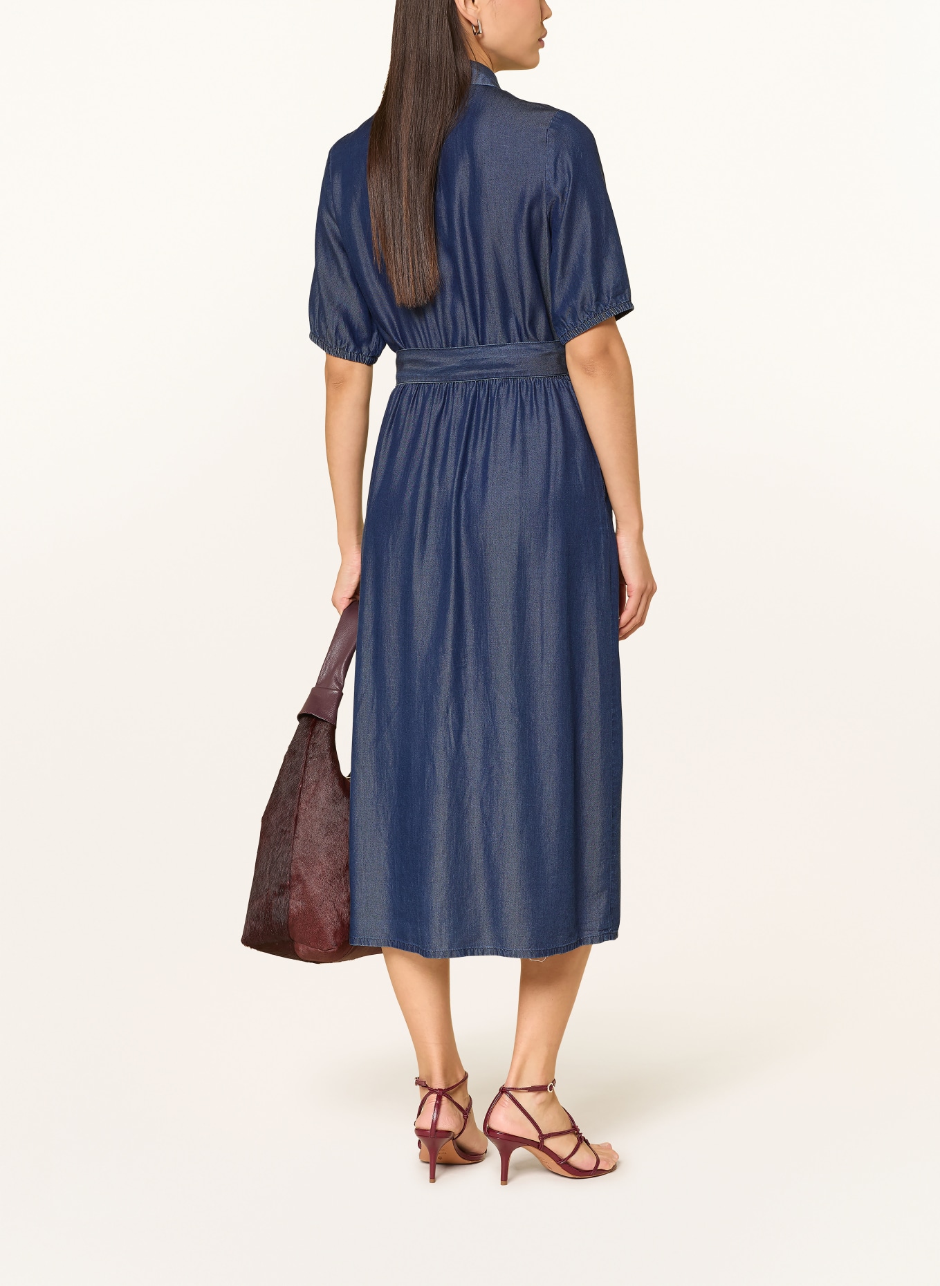 s.Oliver BLACK LABEL Hemdblusenkleid in Jeansoptik: DUNKELBLAU