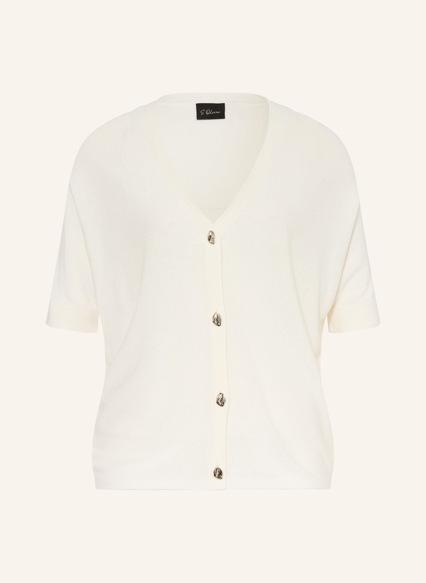 s.Oliver BLACK LABEL Strickjacke mit 3/4-Arm: WEISS