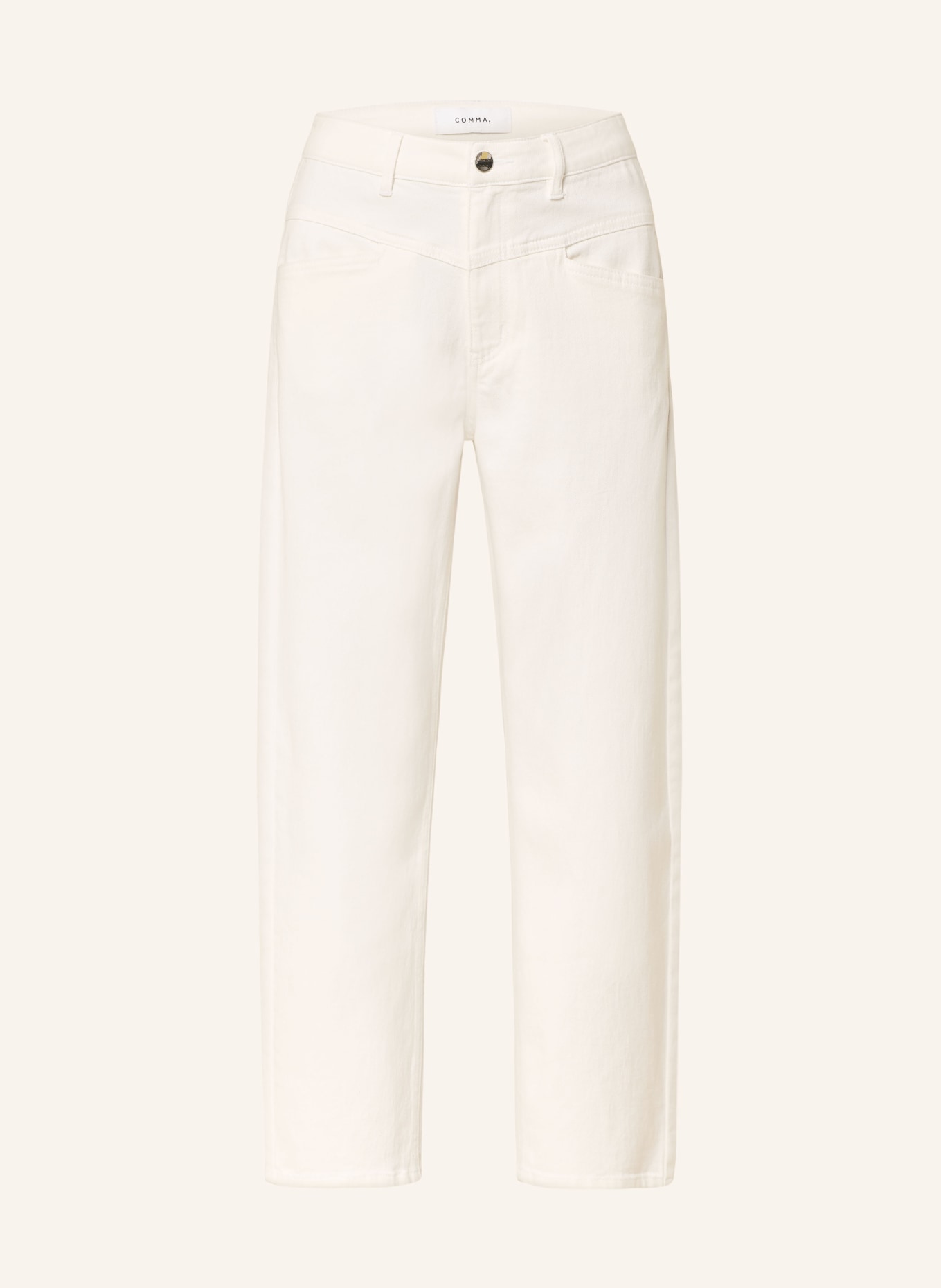comma Barrel Jeans: 0100 WHITE