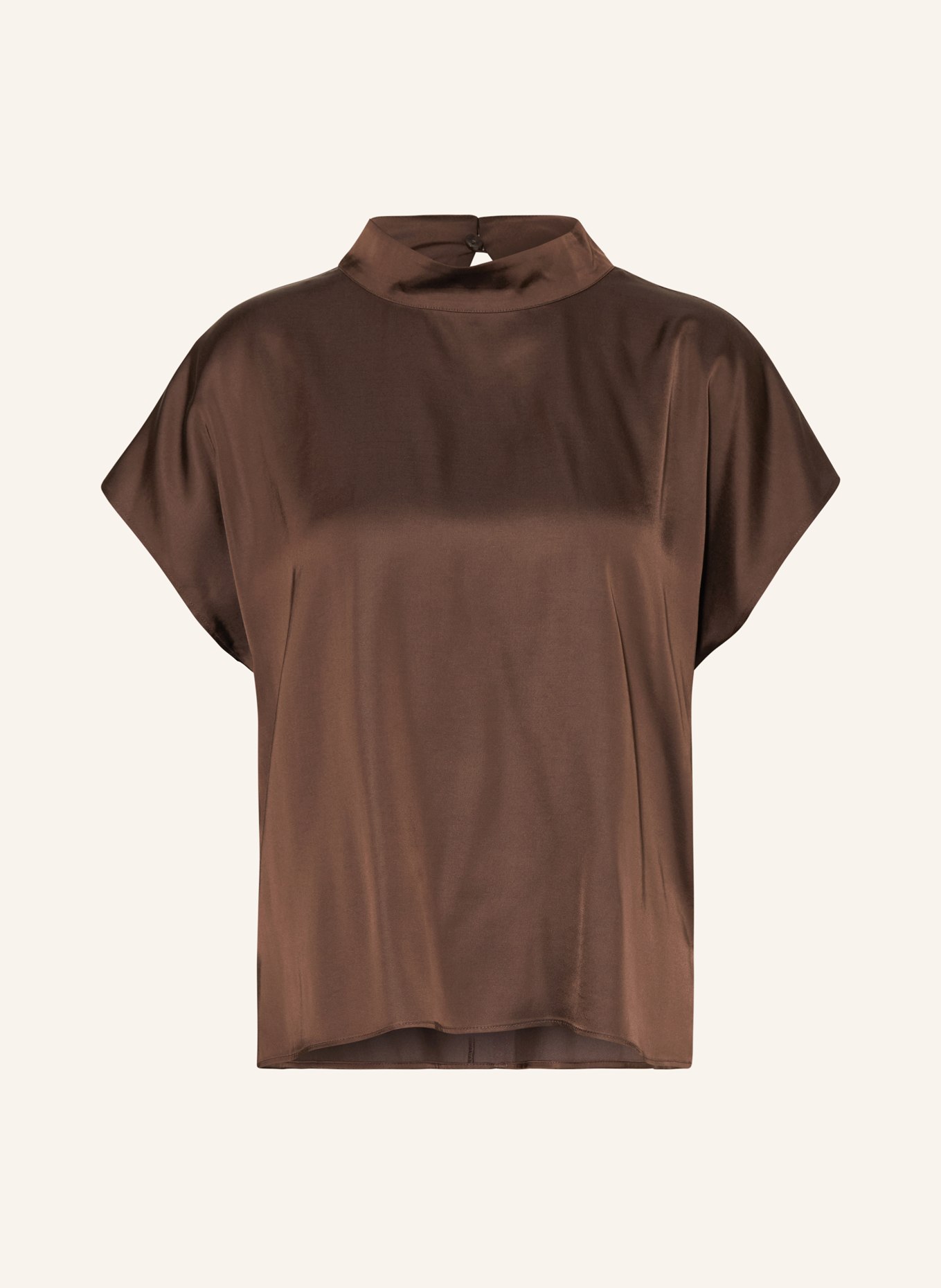 comma Blusenshirt aus Satin: DUNKELBRAUN