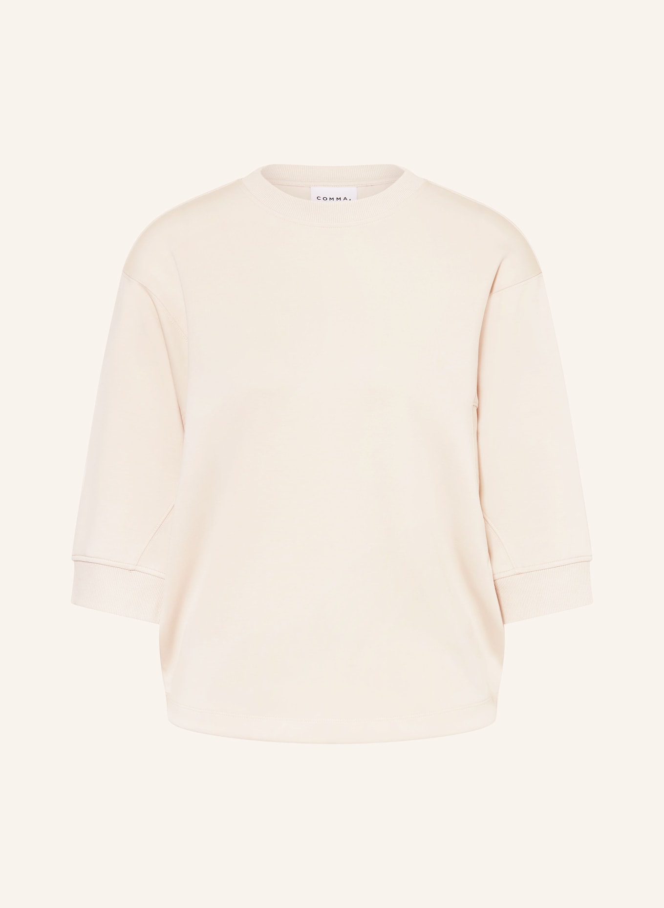 comma Sweatshirt mit 3/4-Arm: CREME